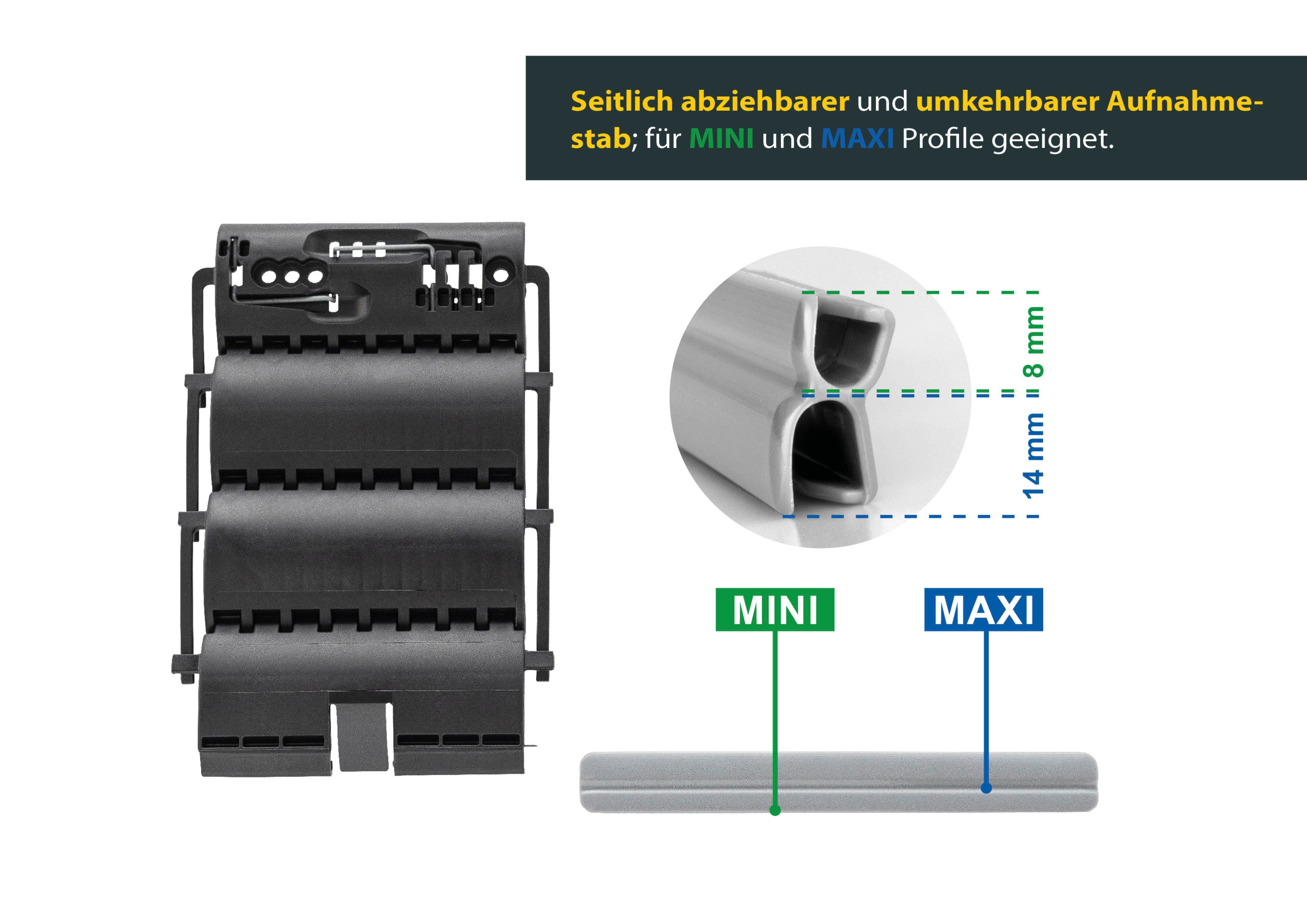 SCHELLENBERG Rollladensicherung Universal Hochschiebesicherung, feste Wellenverbinder (Set, 2-tlg), Rollladen-Sicherung, System Mini und Maxi, einbruchshemmend