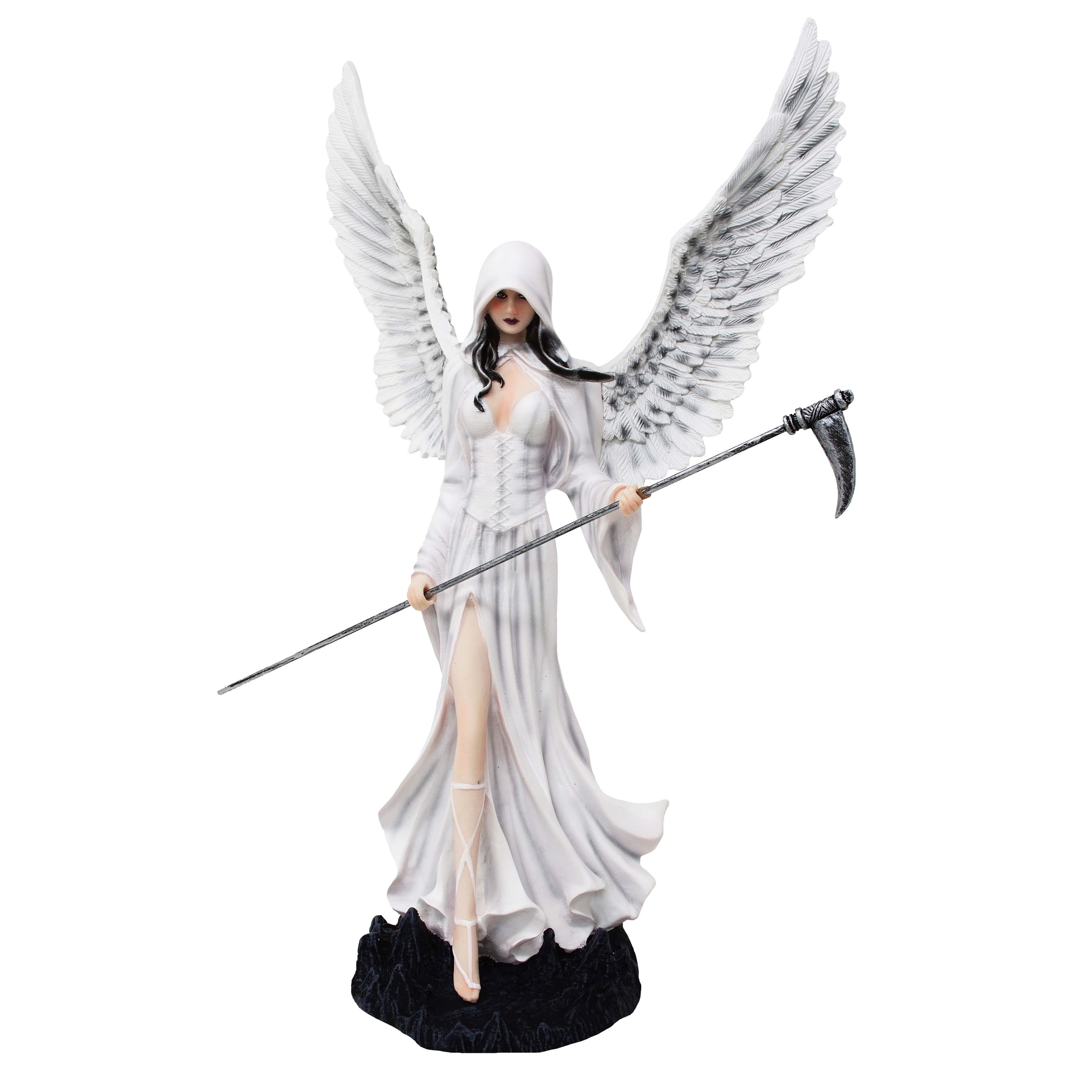 MystiCalls Dekofigur Dark Angel mit Sense - Figur Elfe Dekoration Gothic