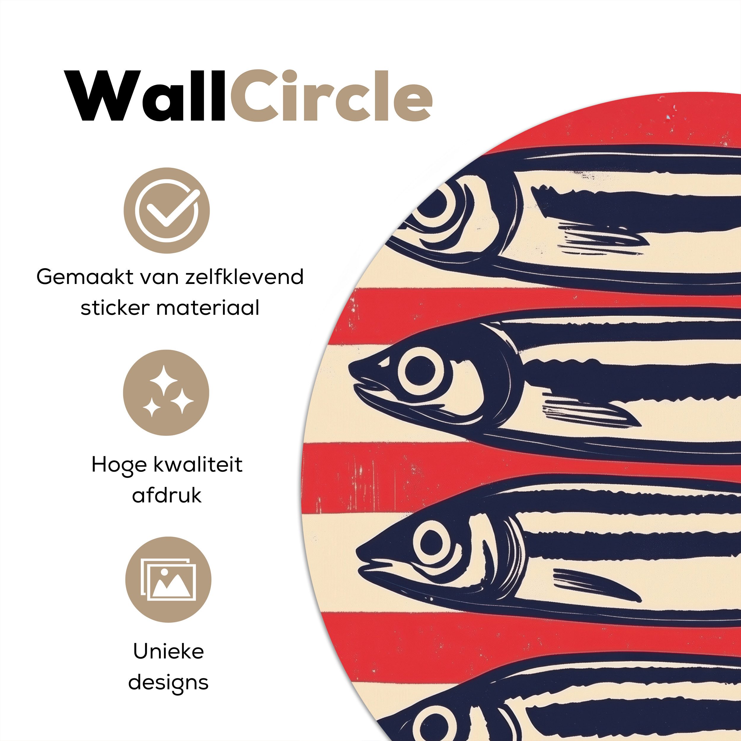 MuchoWow Wandsticker Sardinen - Rot und günstig online kaufen