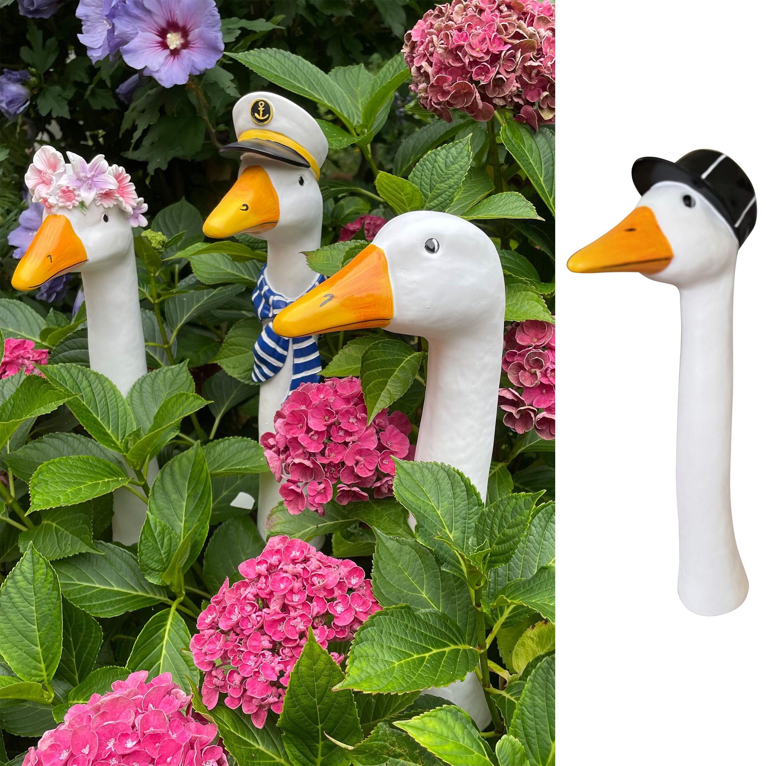Online-Fuchs Gartenfigur Gänsehals Gartenstecker Gans - günstig online kaufen