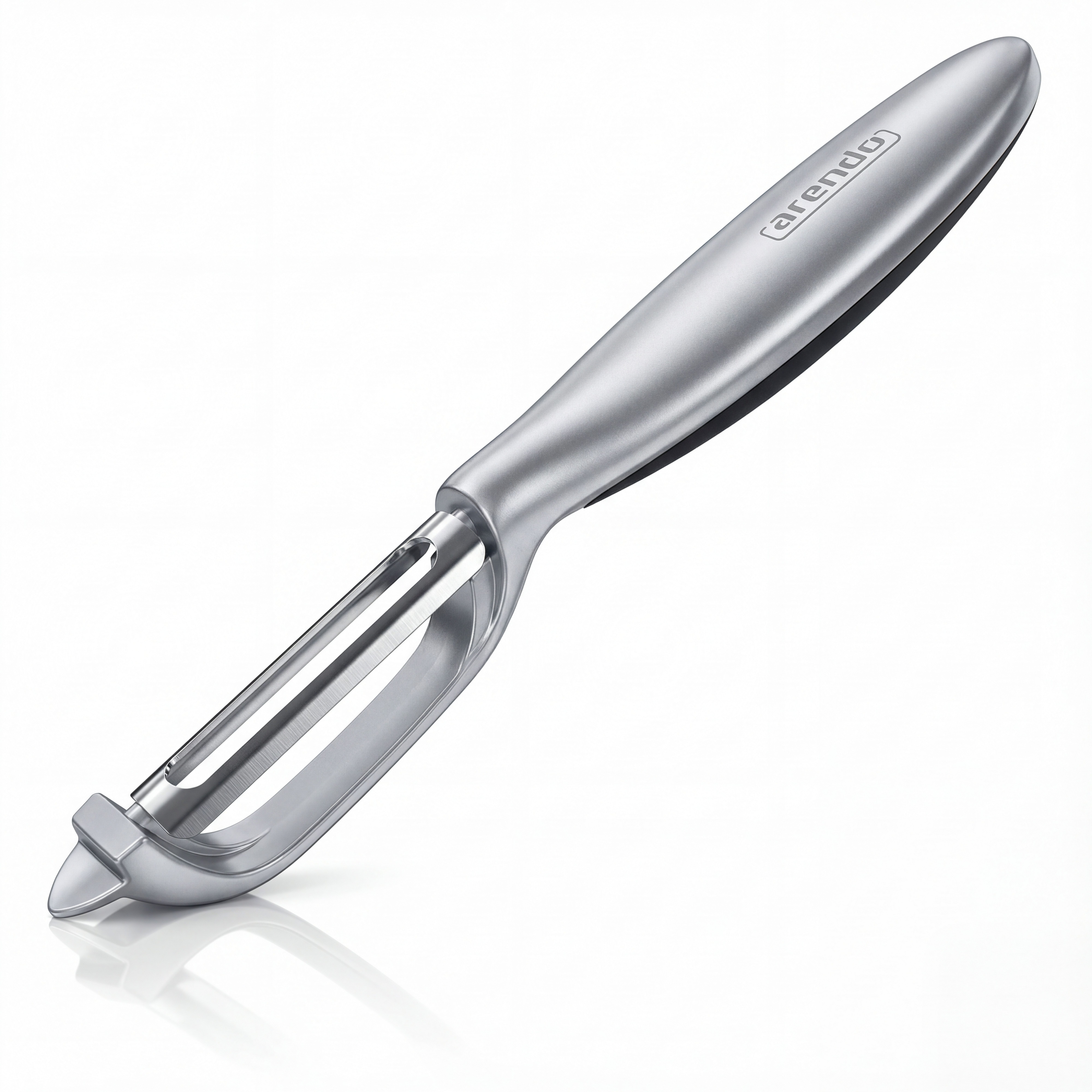 Arendo Sparschäler Profi Pendelklinge für Kartoffeln, Spargel, Obst & Gemüse, (1-tlg., mit integriertem Ausstecher), Scharfer Universalschäler rostfrei, beidhändig & spülmaschinengeeignet