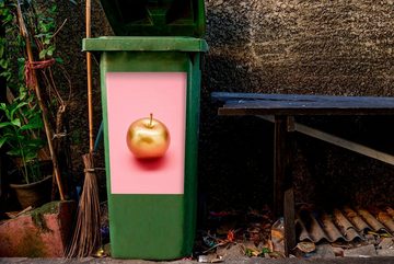 MuchoWow Wandsticker Apfel - Gold - Pastell (1 St), Mülleimer-aufkleber, Mülltonne, Sticker, Container, Abfalbehälter