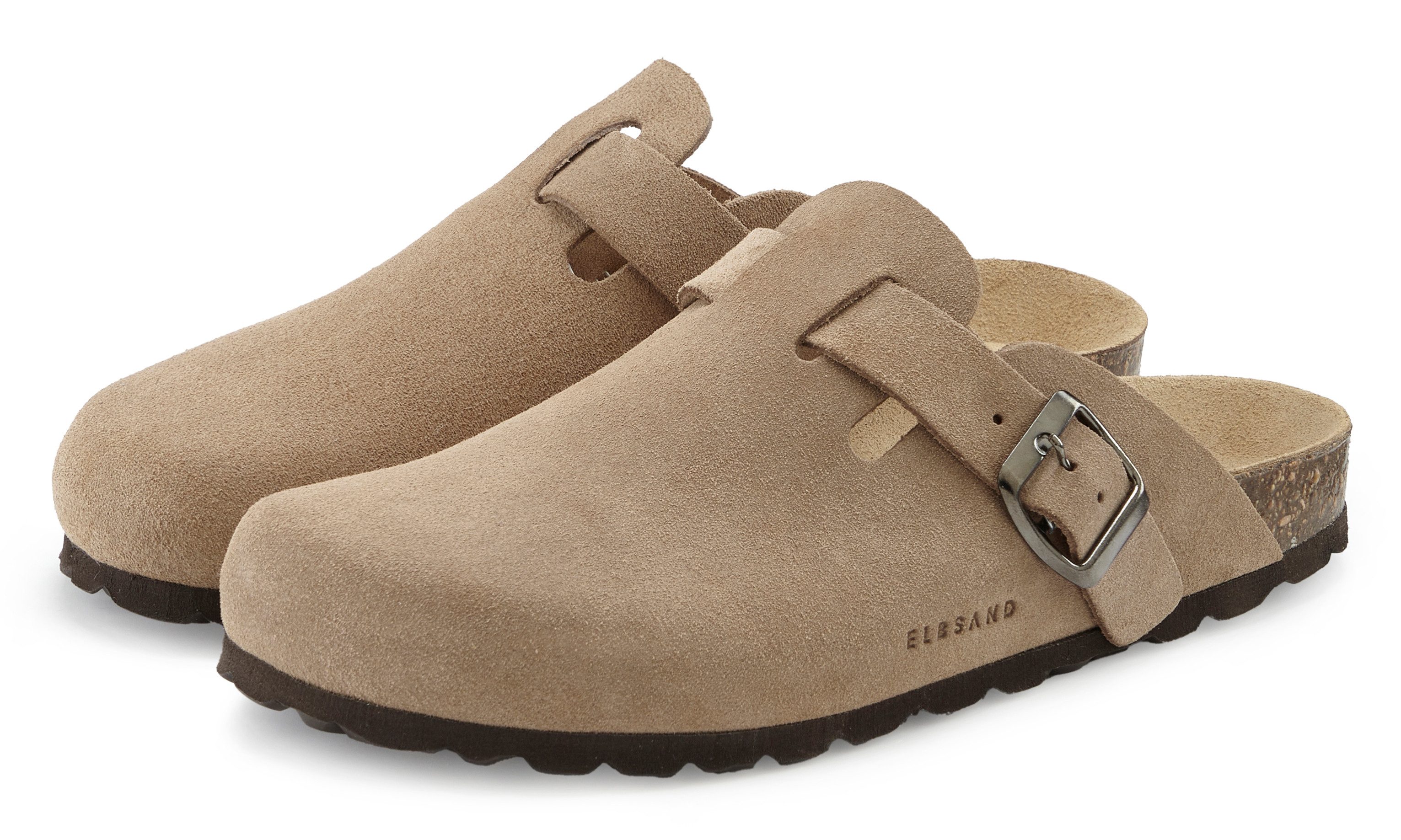 Elbsand Sandale, Mule, Sommerschuh, Lederpantolette Pantolette NEU aus Leder mit weichem Korkfußbett