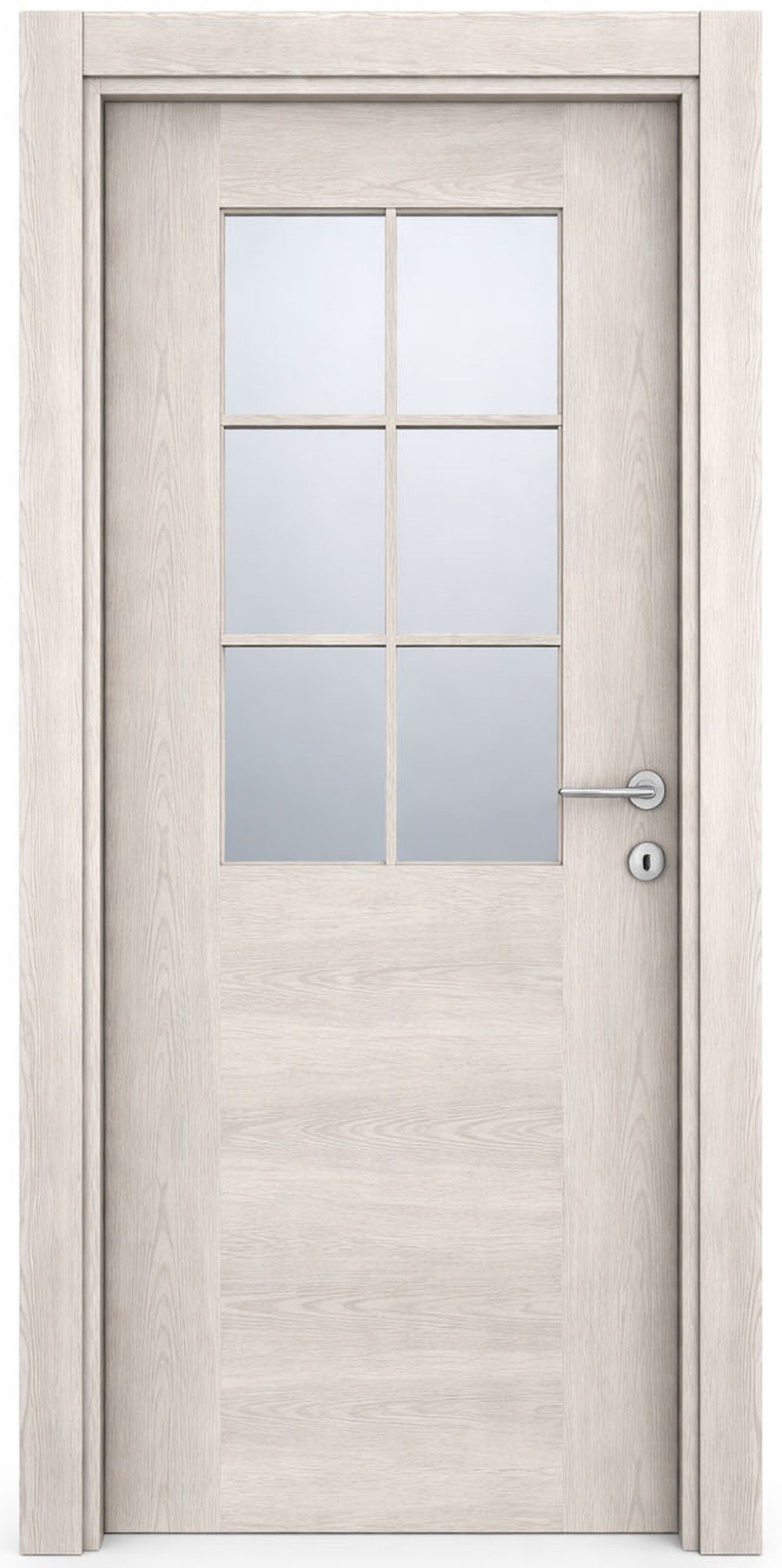 Xlmoebel Zimmertür Moderne beigefarbene Holztür mit Milchglas für verschiedene Räume, Made in Europa