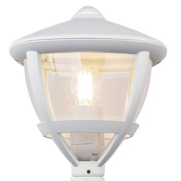 etc-shop LED Außen-Stehlampe, Leuchtmittel inklusive, Warmweiß, Farbwechsel, Außen Steh Lampe weiß Garten Wege Beleuchtung ALU Sockel Leuchte im