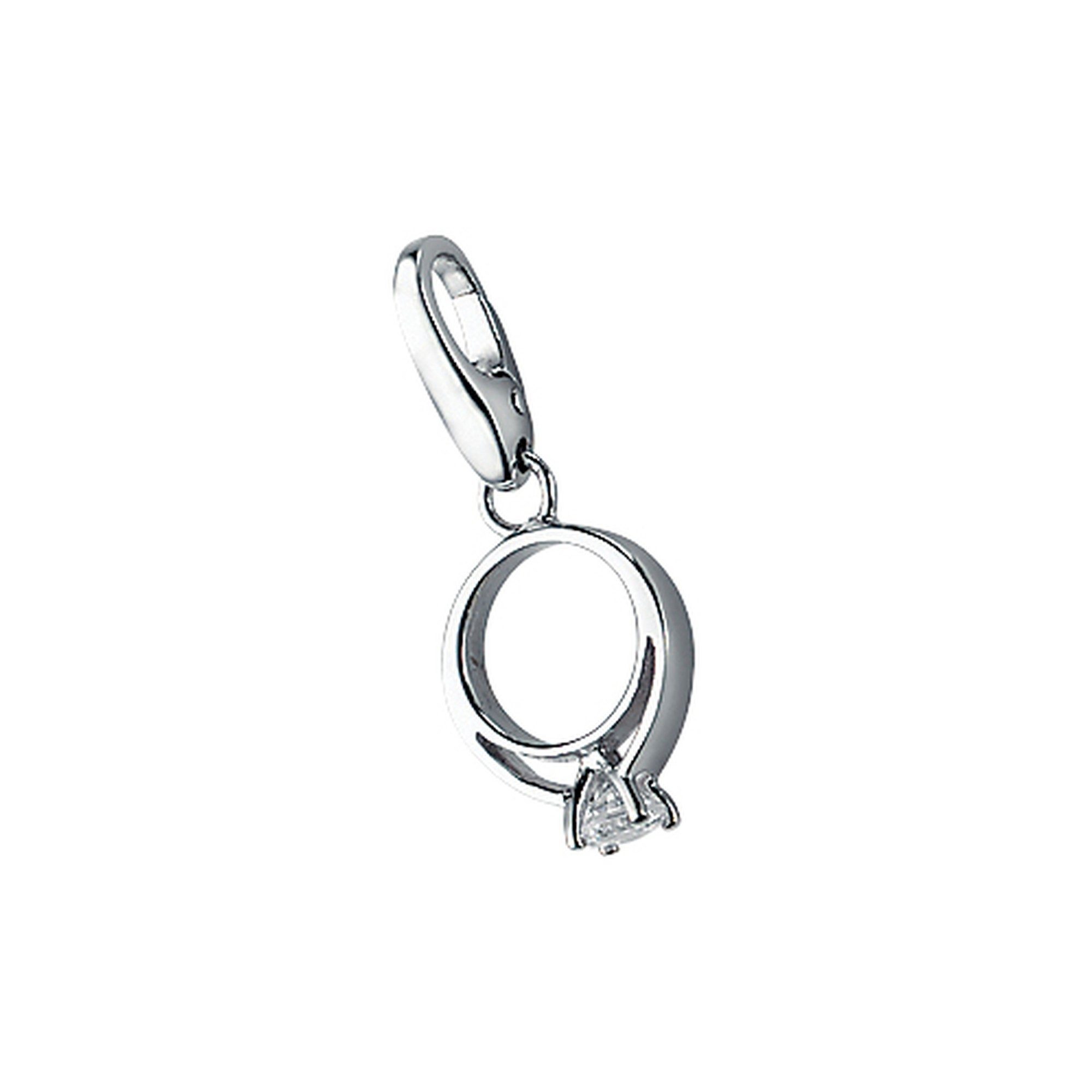 GIORGIO MARTELLO MILANO Charm-Einhänger Ring mit einem Zirkonia, Silber 925