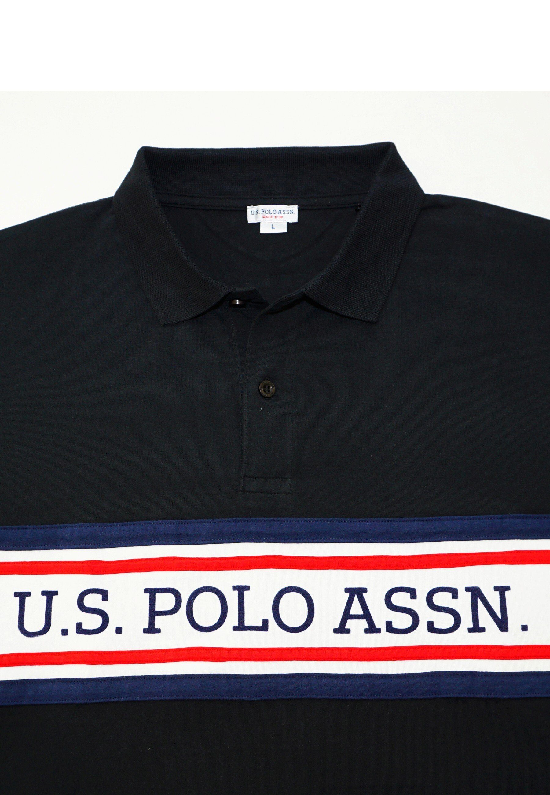 Poloshirt schwarz Assn Poloshirt Shirt (1-tlg) Longsleeve U.S. Polo