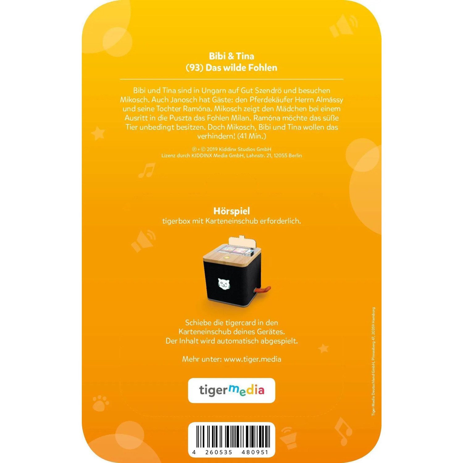 Tiger Media Deutschland GmbH Hörspiel tigercard - Bibi & Tina - Folge 93: Das wilde Fohlen