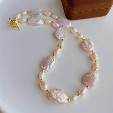 DTC GmbH Herzkette Natural Baroque Pearl Choker Necklace (Barocke Perlenkette, die Sie in den Barock verliebt machen wird, 1-tlg)