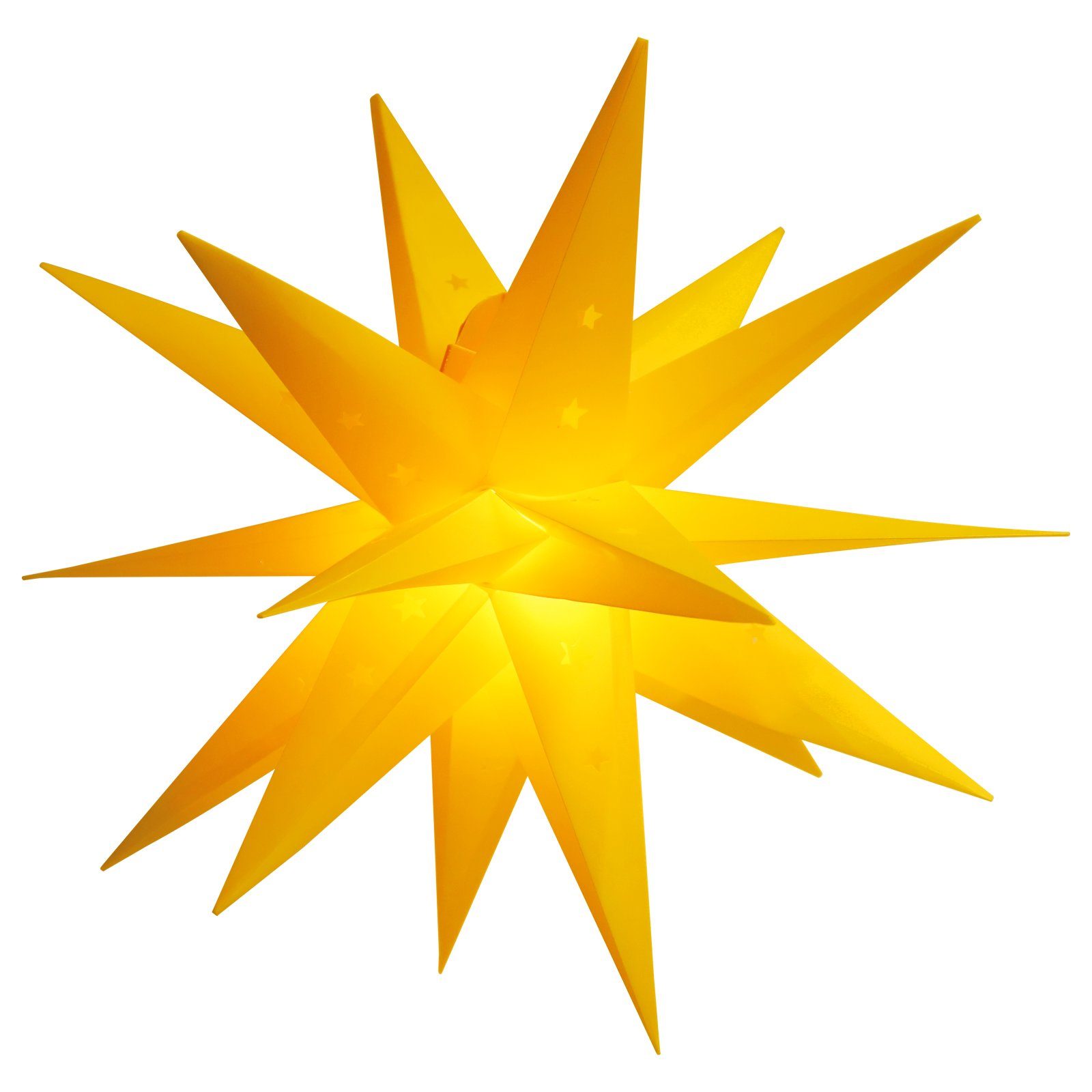 Salcar LED Dekolicht 60cm 3D Papierstern Beleuchtet LED Stern Weihnachtsdekoration Fenster, Weihnachtsstern Hängend mit 18 Spitzen, Gelb
