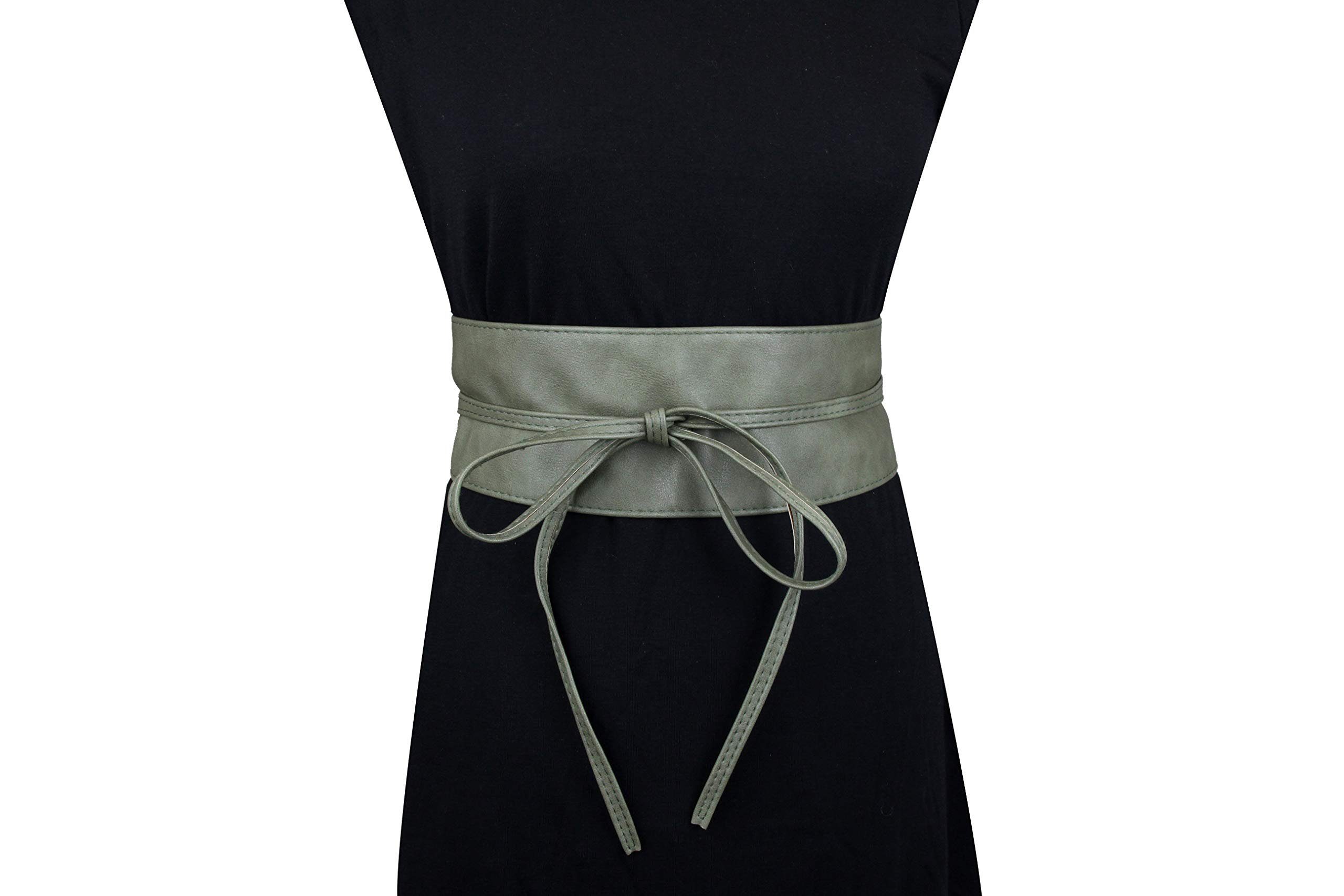 Frentree Taillengürtel mit eleganter Schleife, Kleidergürtel mit breitem Bund (Breiter Wickelgürtel zum Schnüren) Obi Gürtel, Bindegürtel in vielen Farben