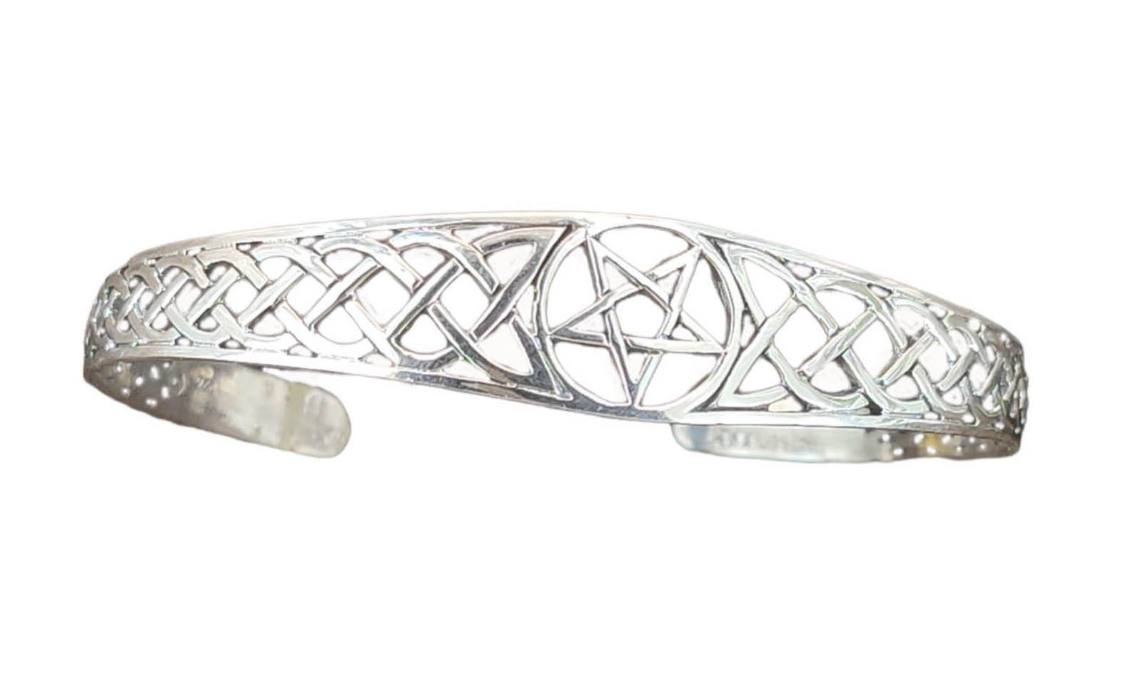 【Sonderangebot】 Kiss of Leather Sterling Abpen Armreif Armband Armband 925 Silber Pentagram