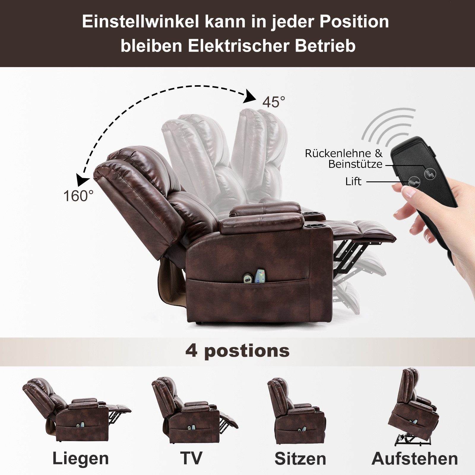 COMHOMA Massagesessel Relaxsessel Fernsehsessel Aufstehhilfe für günstig online kaufen