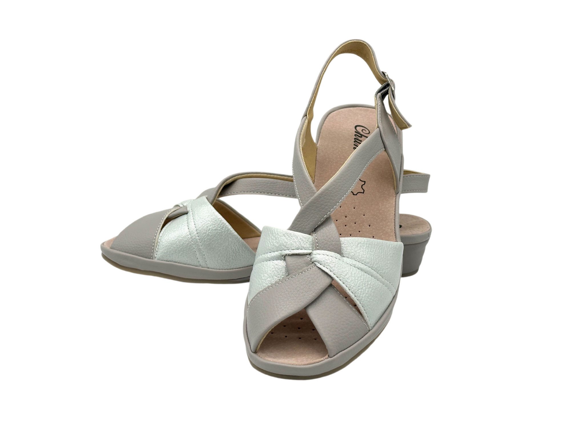 Nowaland Damen Komfort Sandalen mit T-Steg – Leichte Sommerschuhe Sandale Lederdecksohle, verstellbarer Riemen, leichter Keilabsatz