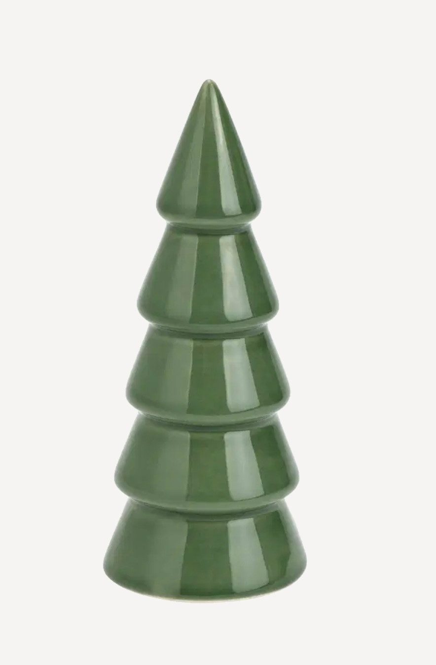 Seyila Home Dekofigur Keramik Tannenbaum/Weihnachtsbaum Grün
