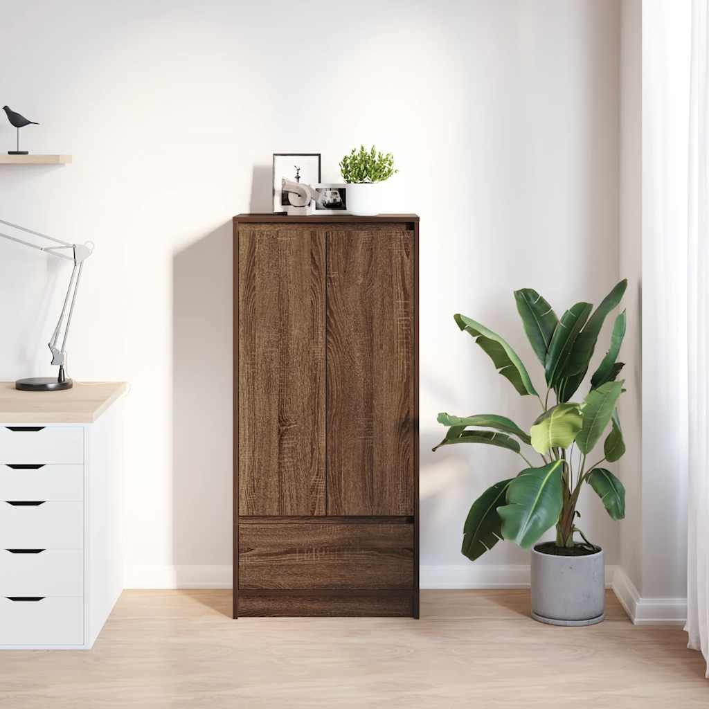 vidaXL Sideboard Schrank mit Schublade Braun Eichen-Optik 55,5x34x119,5 cm günstig online kaufen