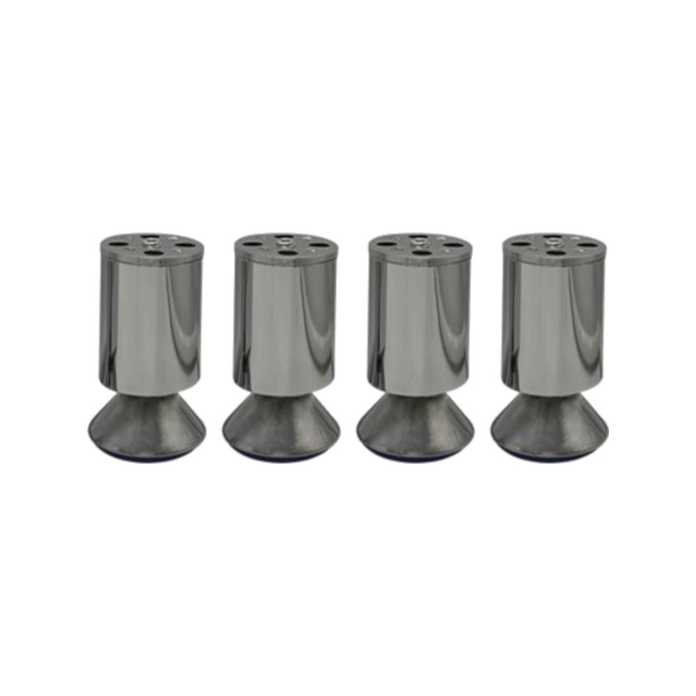 HOOZ Möbelfuß Möbelfüße 4er Set Chrom – Höhenverstellbar – 80–150 mm – Möbelbeine, (Set, 4-St., 8 cm), in 4 verschiedenen Größen