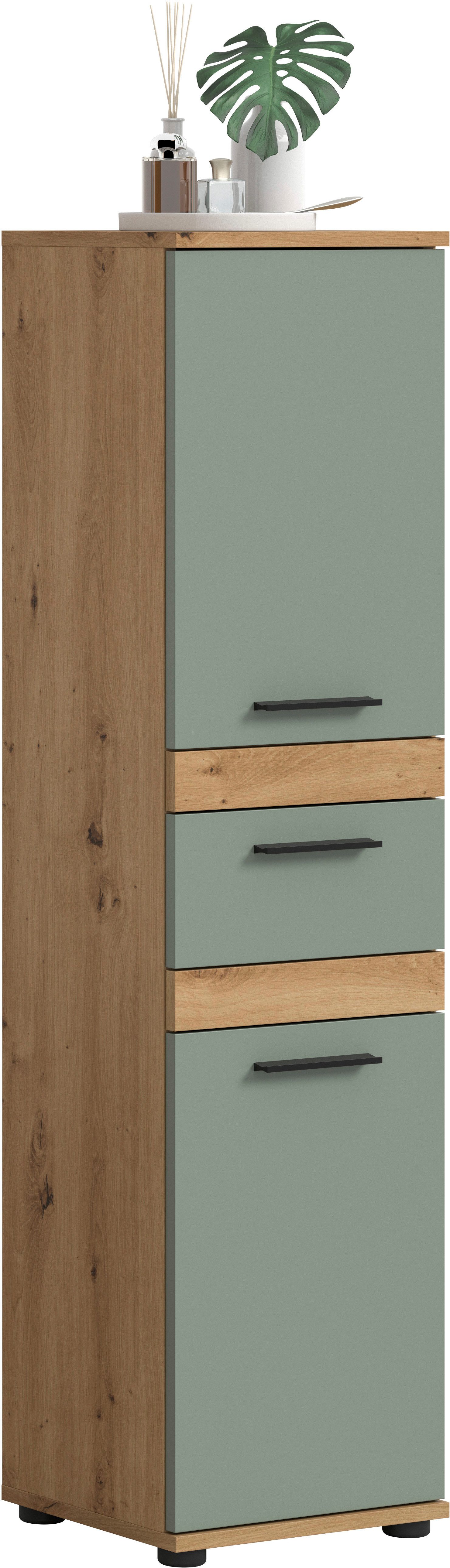 welltime Hochschrank LUCCA, Höhe 137 cm, 2 Türen, 1 Schubkasten, 2 Fachböden