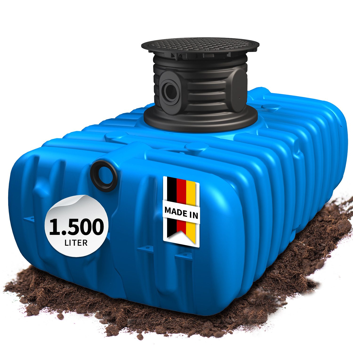 4rain Wasserreservoir FLAT S Flachtank 1500 Liter inkl. Schachtverlängerung