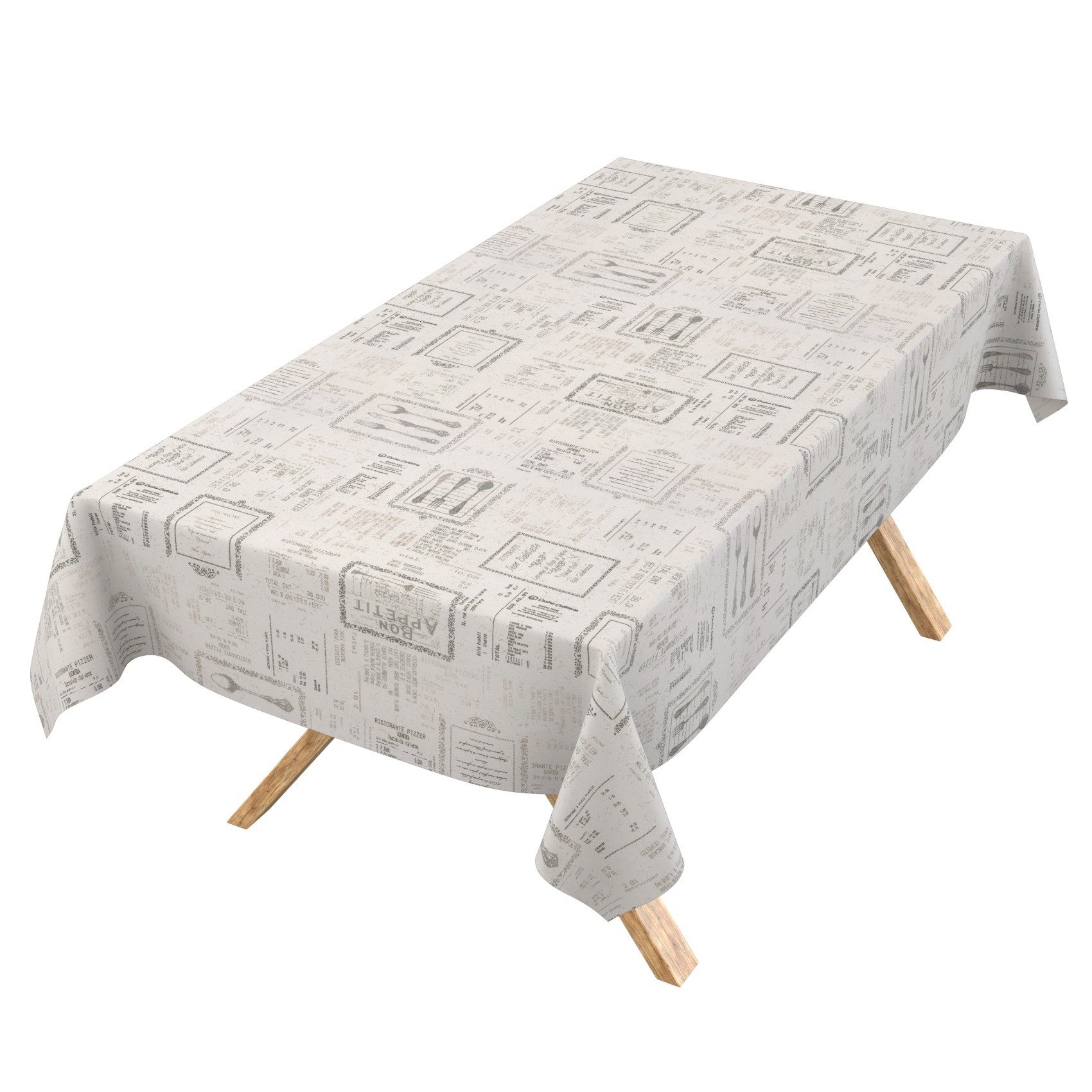 ANRO Tischdecke Wachstuch 3.0 abwaschbar Vintage Tischwäsche (Einzelstück 1-tlg), wasserabweisend PU-Beschichtet Zeitlos Grau 100x140cm