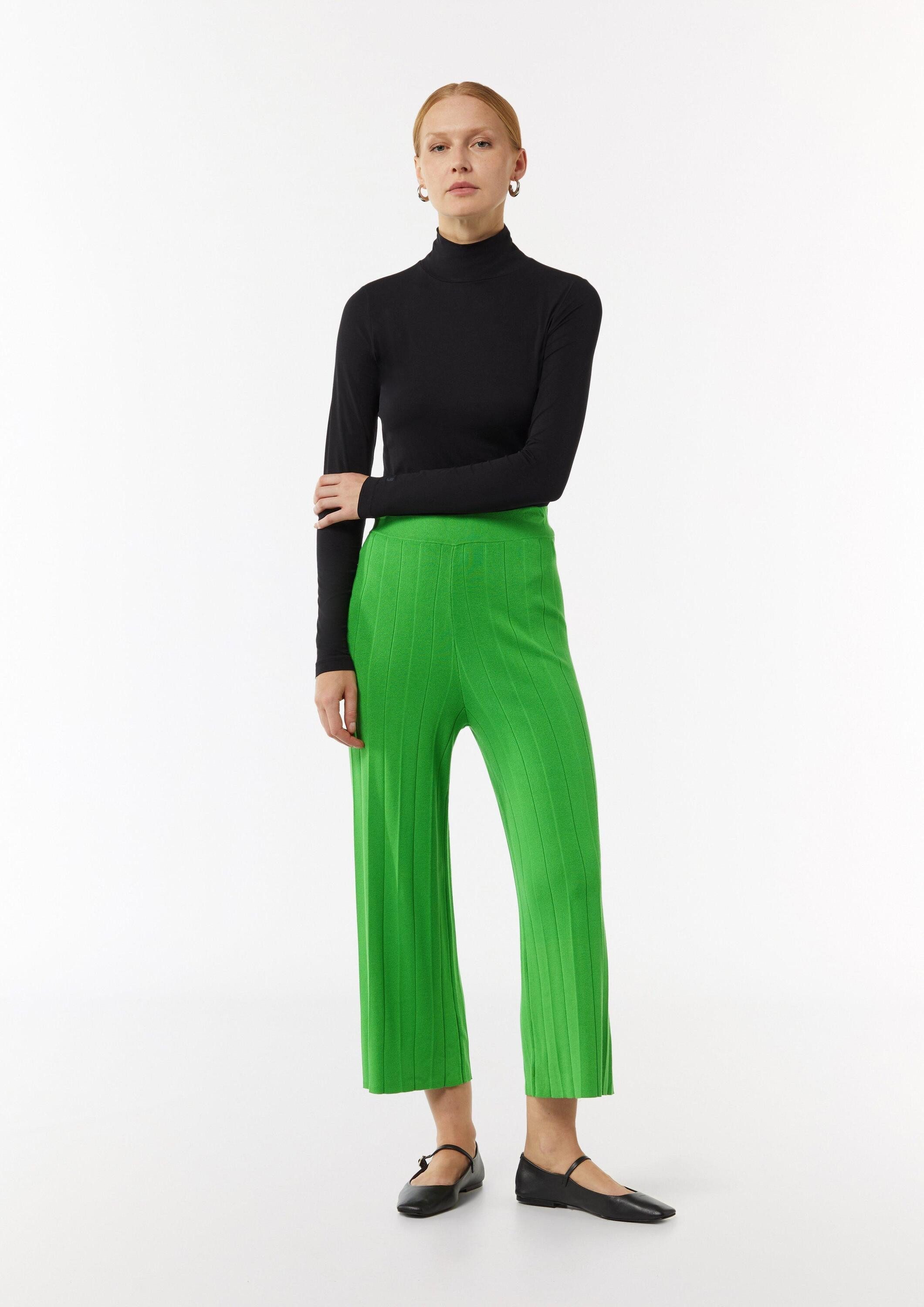comma Culotte Hose Culotte mit Rippstruktur