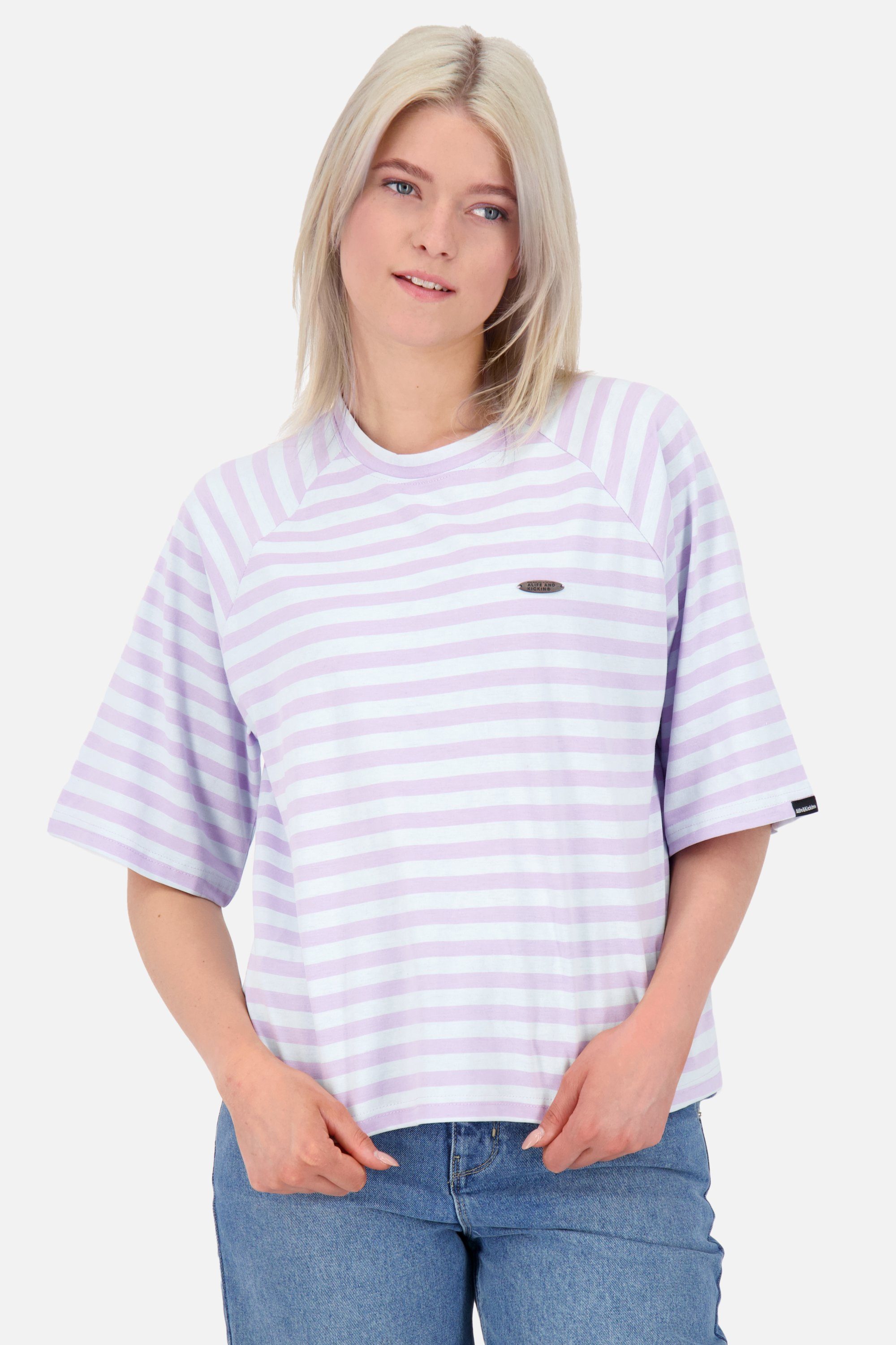 Alife & Kickin Rundhalsshirt RubyAK Z Shirt Damen Kurzarmshirt, Shirt digital lavender