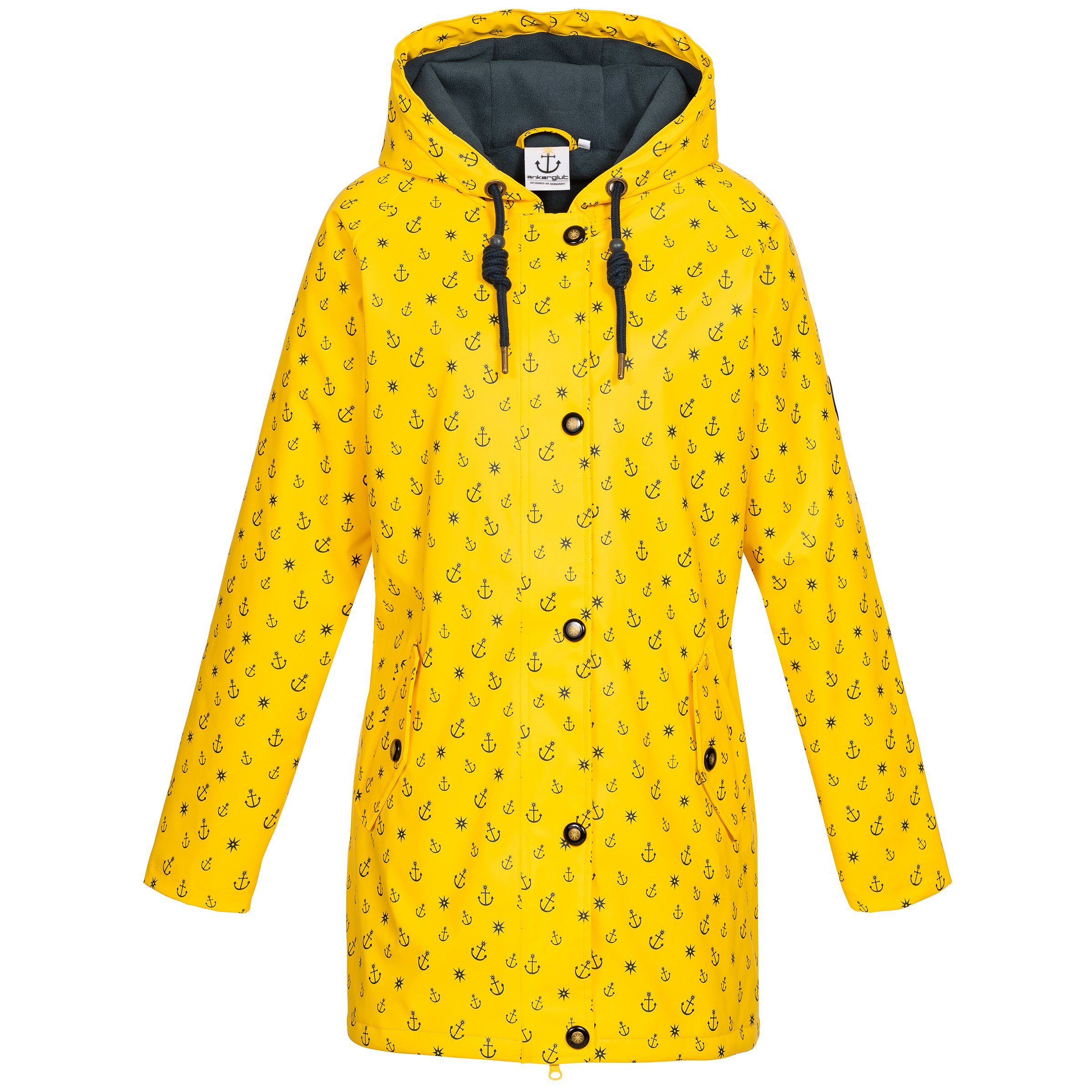 DEPROC Active Regenjacke Friesennerz HALIFAX ANCHOR WOMEN auch in Großen Größen erhältlich gelb | Windbreakers