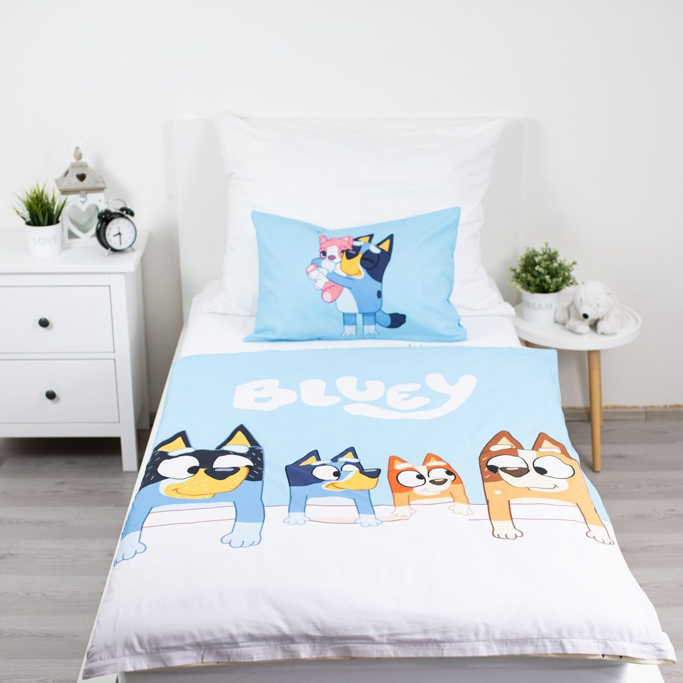 Jerry Fabrics Babybettwäsche Bluey Babybettwäsche Set Familie 100x135 cm 100% Baumwolle, 1 teilig, Langlebig