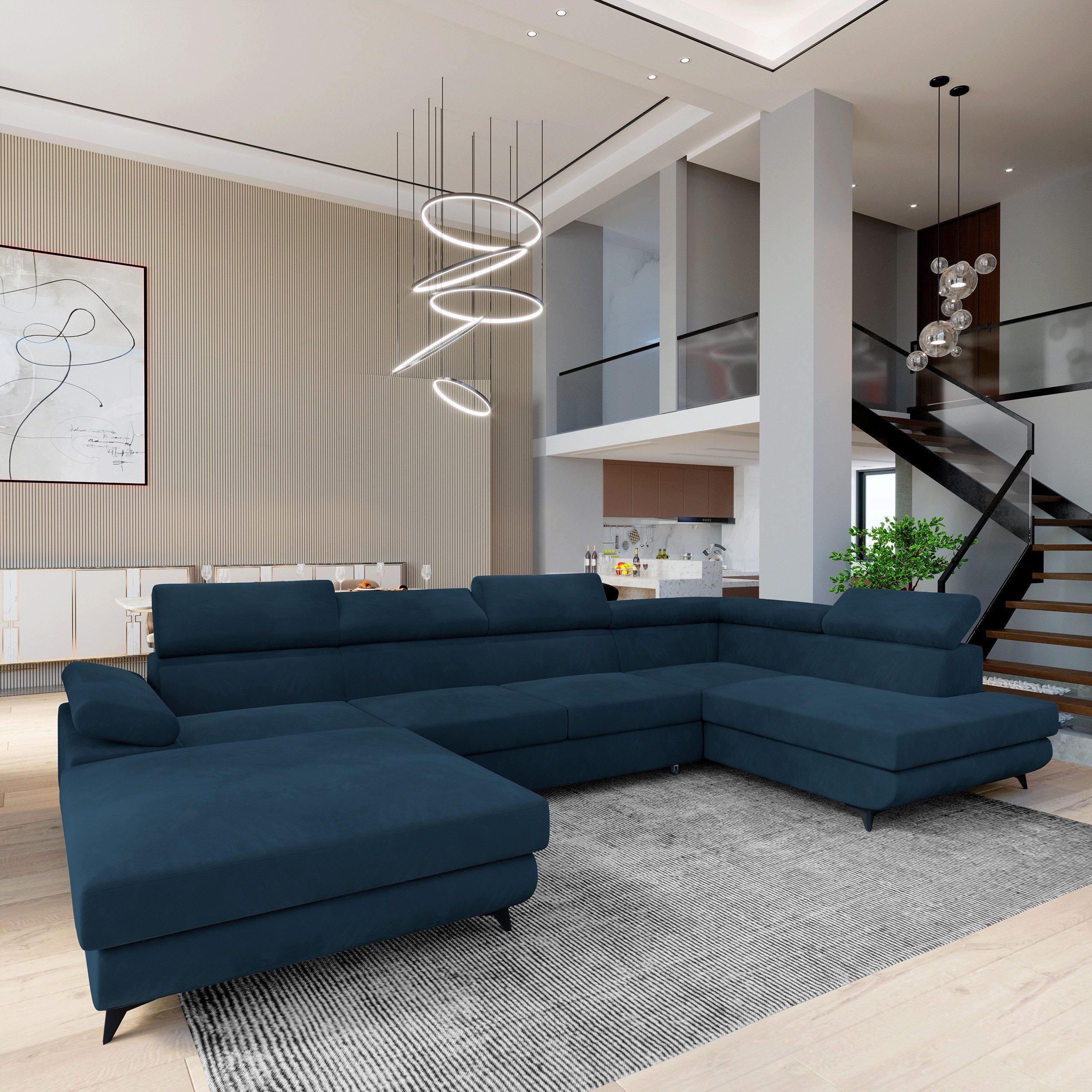 Masseno Ecksofa RUBANO mit Schlaffunktion U-Form, günstig online kaufen