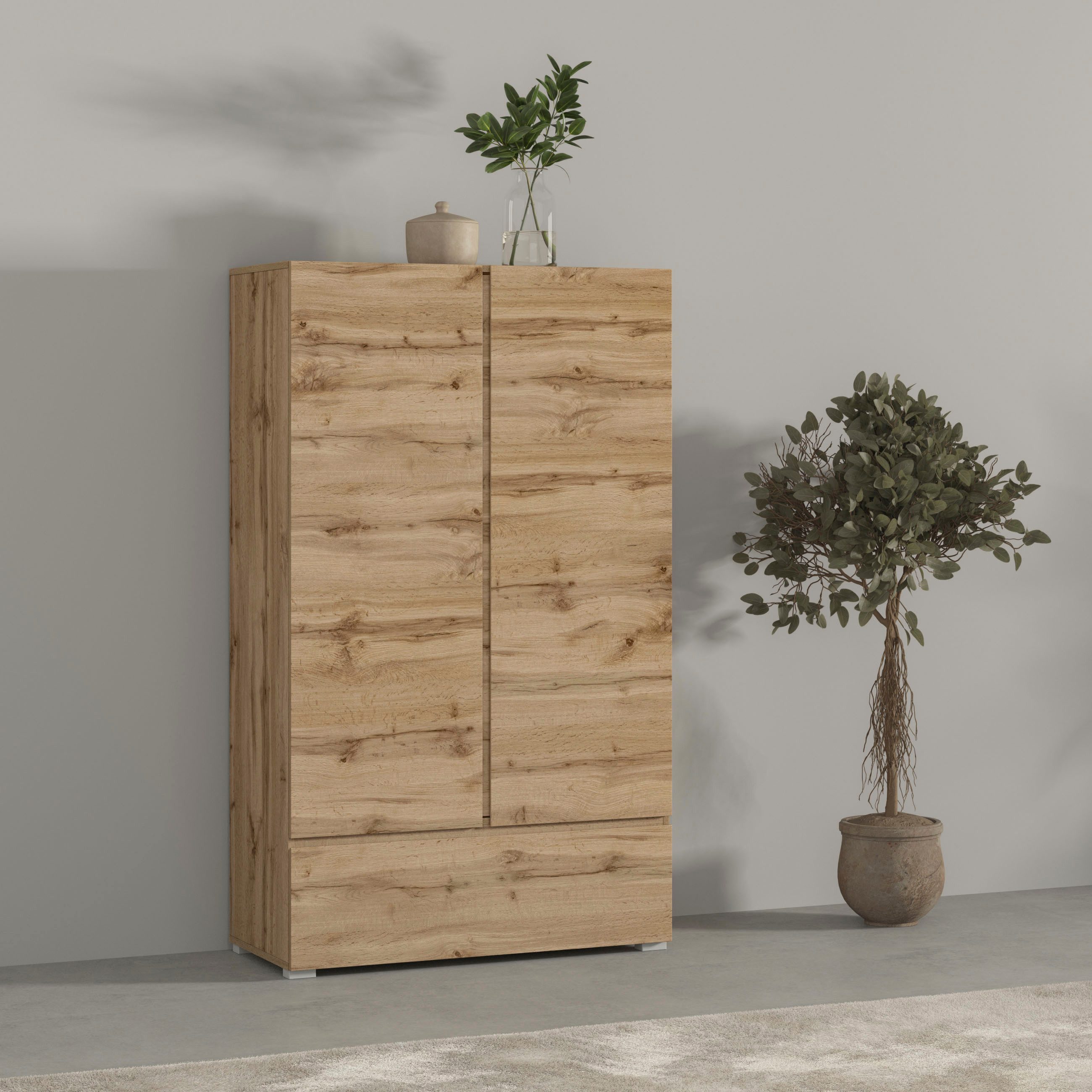 OTTO home Mehrzweckschrank Metric,Breite 89 cm, Highboard, Universalschrank, Garderobe Waescheschrank mit viel Stauraum, Einlegeböden verstellbar