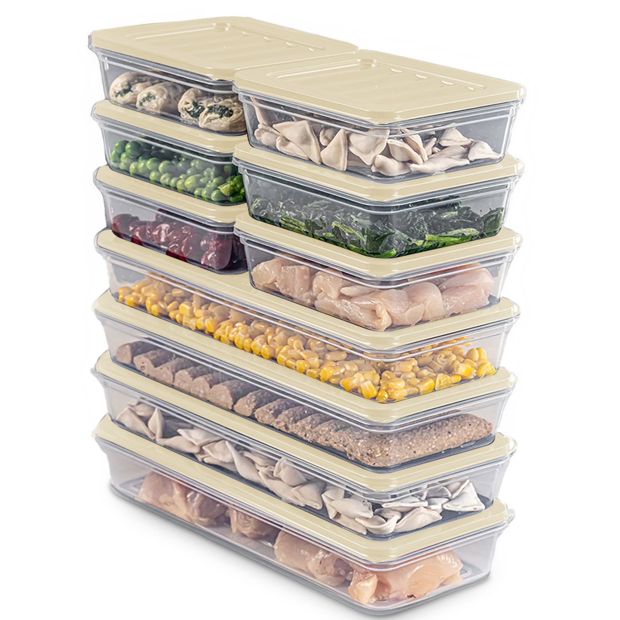 Parpalinam Frischhaltedose Kühlschrank Organizer Gefrierdose Set Vorratsbehälter Frischhaltedose, (10-tlg), Premium Kühlschrank, Gefrierschrank Organizer, luftdicht Vorratsdosen