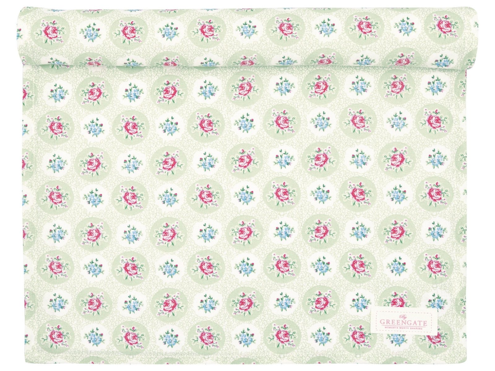 Greengate Tischläufer Elle Tischläufer pale green 140x45cm