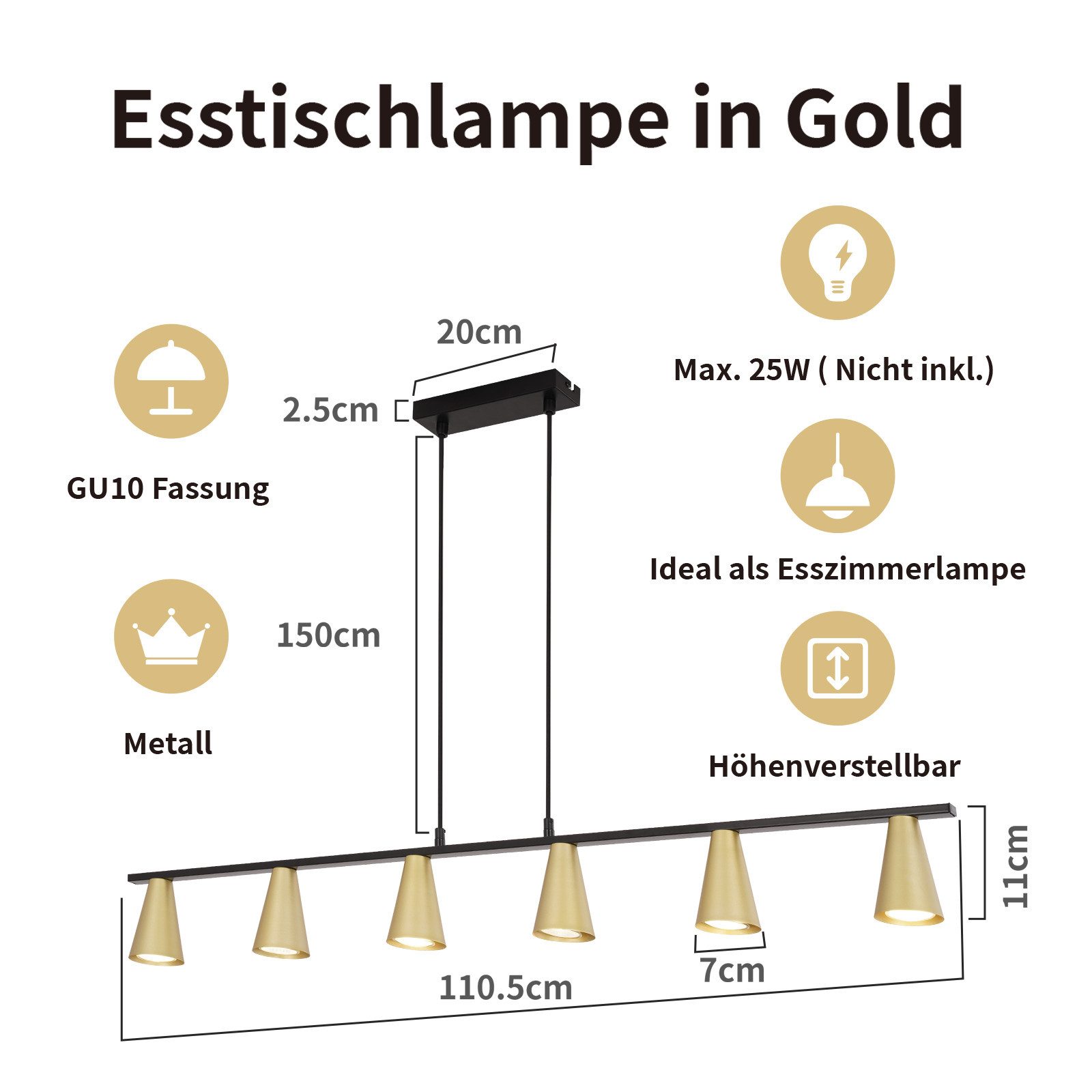 ZMH Pendelleuchte Esszimmer 4/6 Flammig GU10 günstig online kaufen