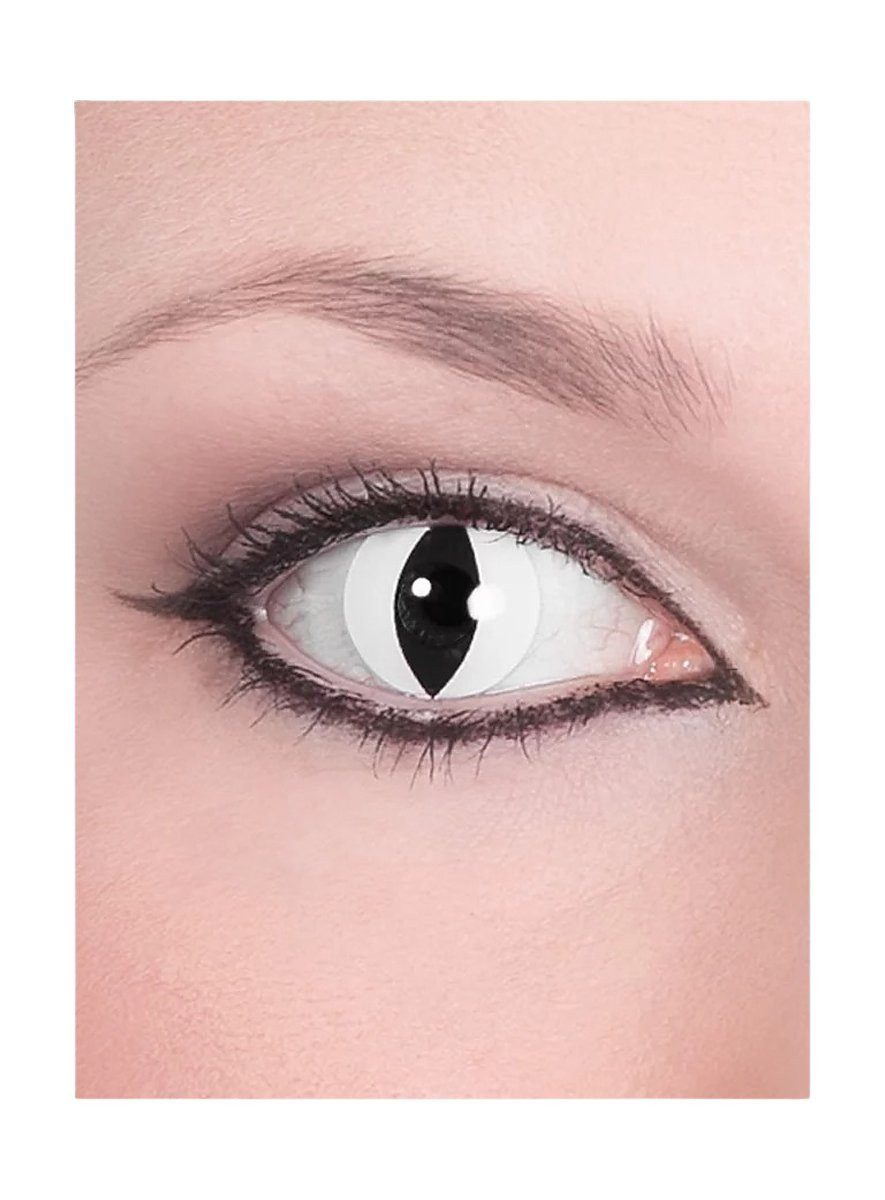 Metamorph Motivlinsen Raubtier weiß - Horror Halloween Контактные линзы, Weiche Effekt-Motivlinsen in hoher Qualität für fantastische Verwand