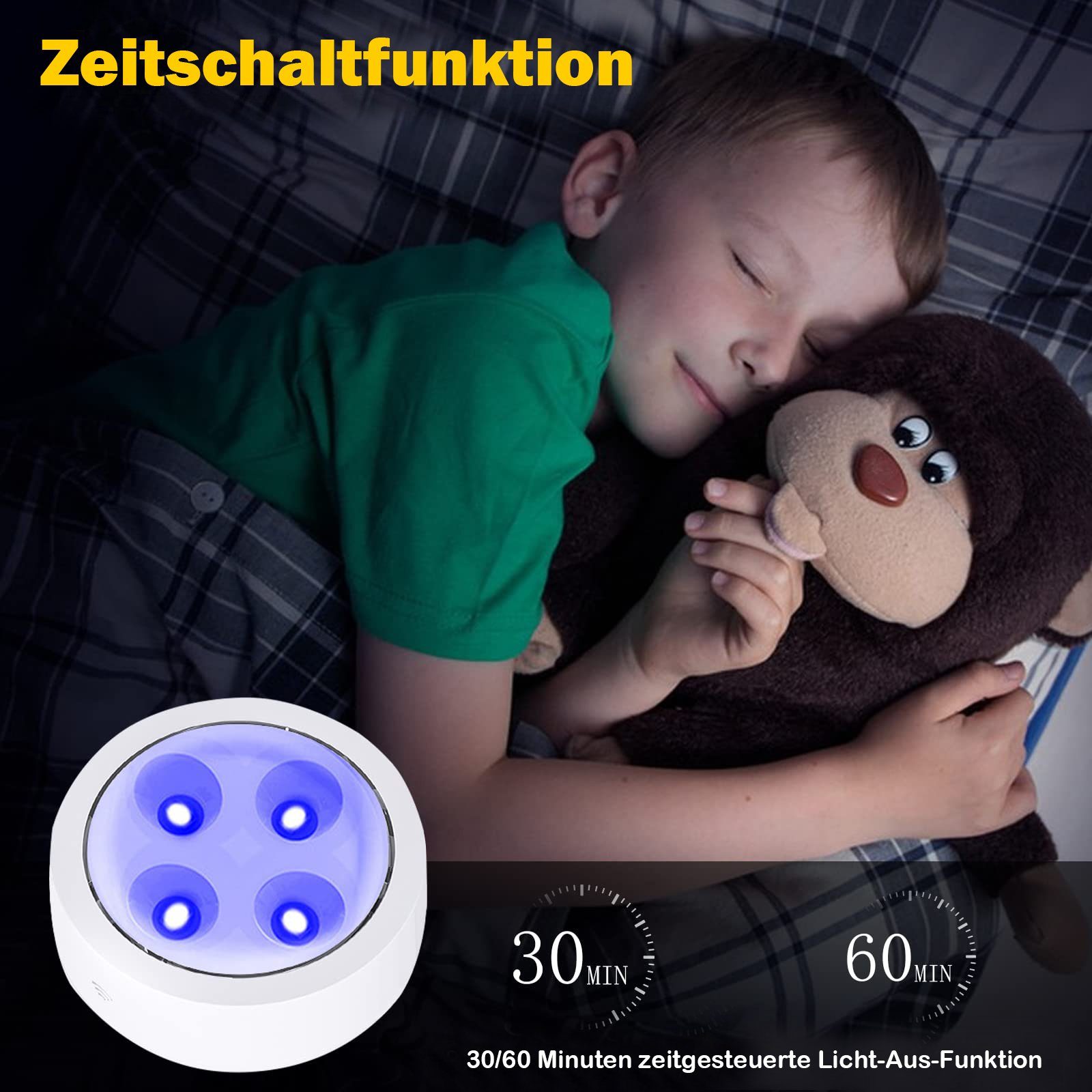 Sunicol LED Unterbauleuchte RGB Spot, Batterielampe, Schrank Weiß Küche Touch Farben, Dimmbar Fernsteuerung, Sensor Vitrinenbeleuchtung Nachtlicht Glasboden mit 13