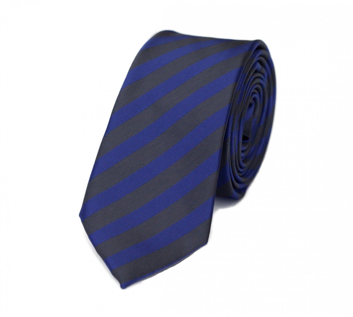 Fabio Farini Krawatte gestreifte Herren Krawatte - Tie mit Streifen in 6cm oder 8cm Breite (ohne Box, Gestreift) Breit (8cm), Schwarz/Navyblau