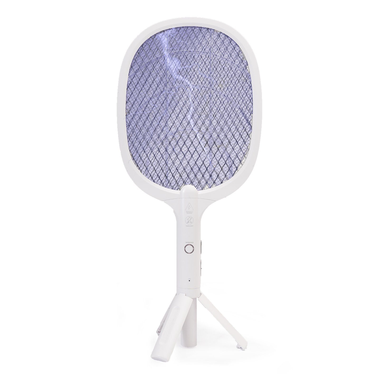 Grafner Fliegenklatsche elektrische Akku Fliegenklatsche Insektenvernichter Mücken USB UV LED, L ca. 52 cm, B: ca. 21,5 cm, UV-LED-Licht, aufladbarer Akku, 1200 mAh