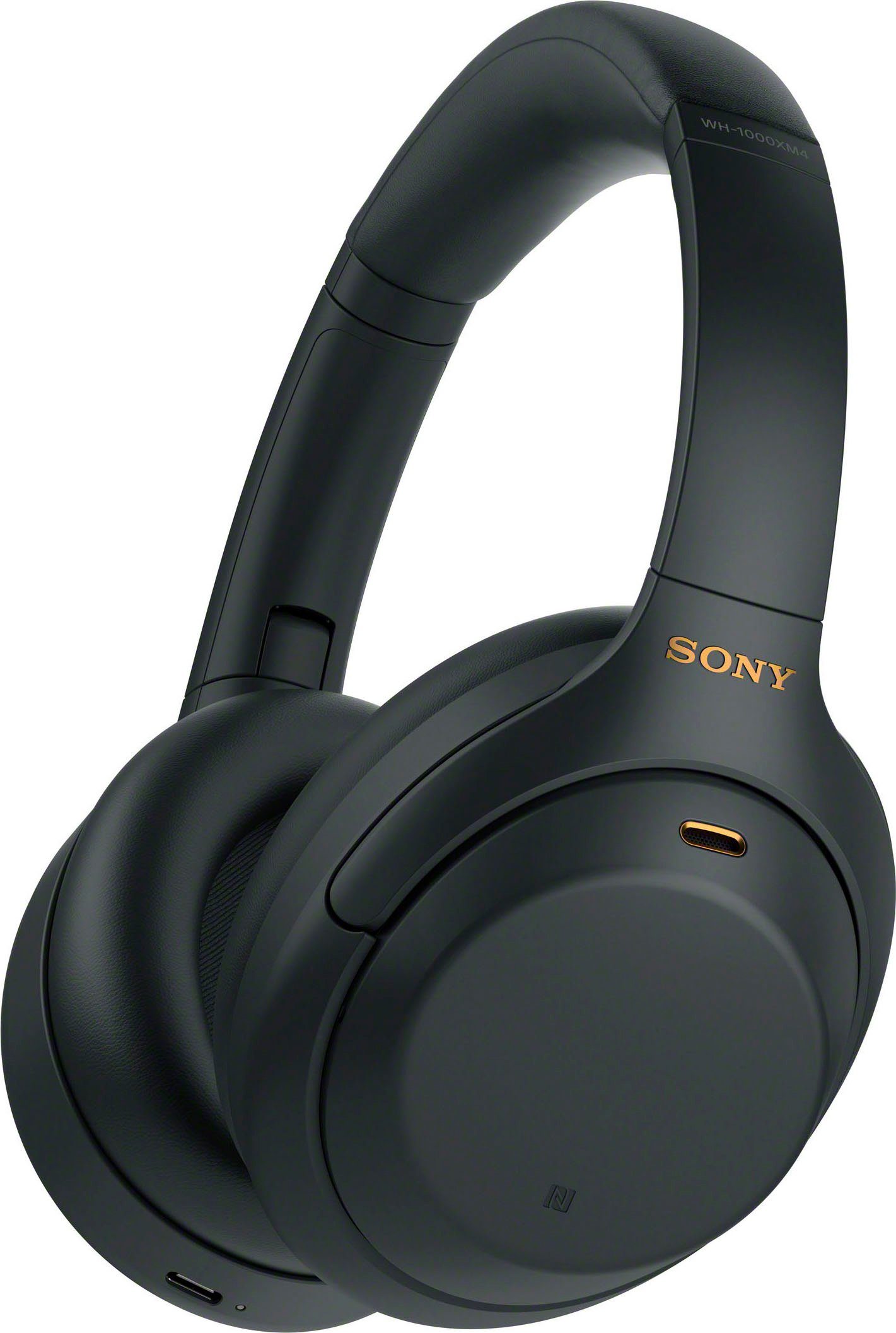 Sony WH-1000XM4 kabelloser Over-Ear-Kopfhörer (Noise-Cancelling, NFC, Touch NFC, Schnellladefunktion) schwarz Sensor, Bluetooth, Verbindung via One-Touch