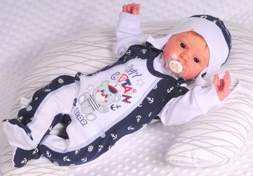 La Bortini Strampler, Jäckchen & Mütze Strampler Mütze und Hemdchen Set Baby Anzug 3tlg