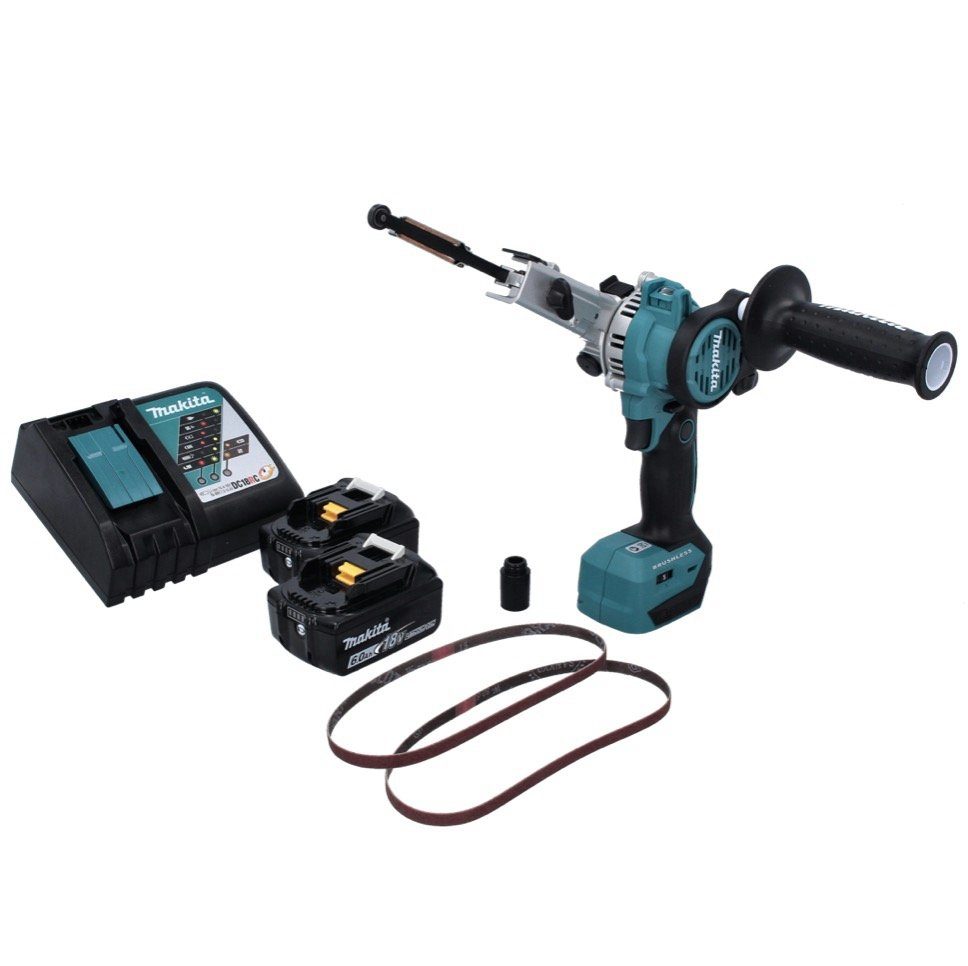 Makita Bandschleifer DBS 180 RG Akku Bandfeile 18 V 9 x 533 mm Brushless + 2x Akku 6,0 Ah