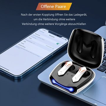 Houhence In-Ear-Gaming-Kopfhörer, Bluetooth 5.0 Game Earbuds mit Mikrofon In-Ear-Kopfhörer