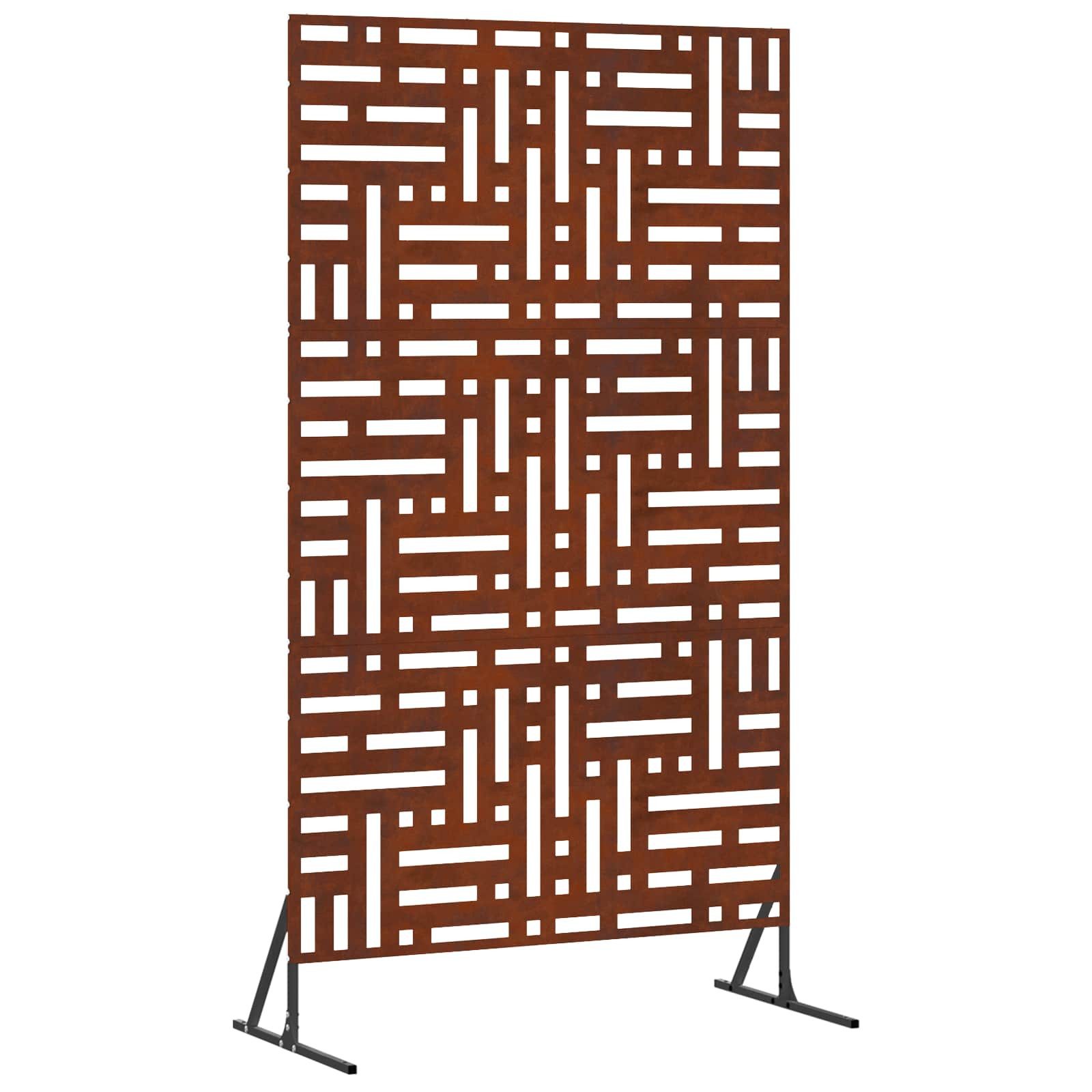 vidaXL Gartenzaun Sichtschutz Grau 100 x 50 x 180 cm Wetterfeststahl, (1-St)