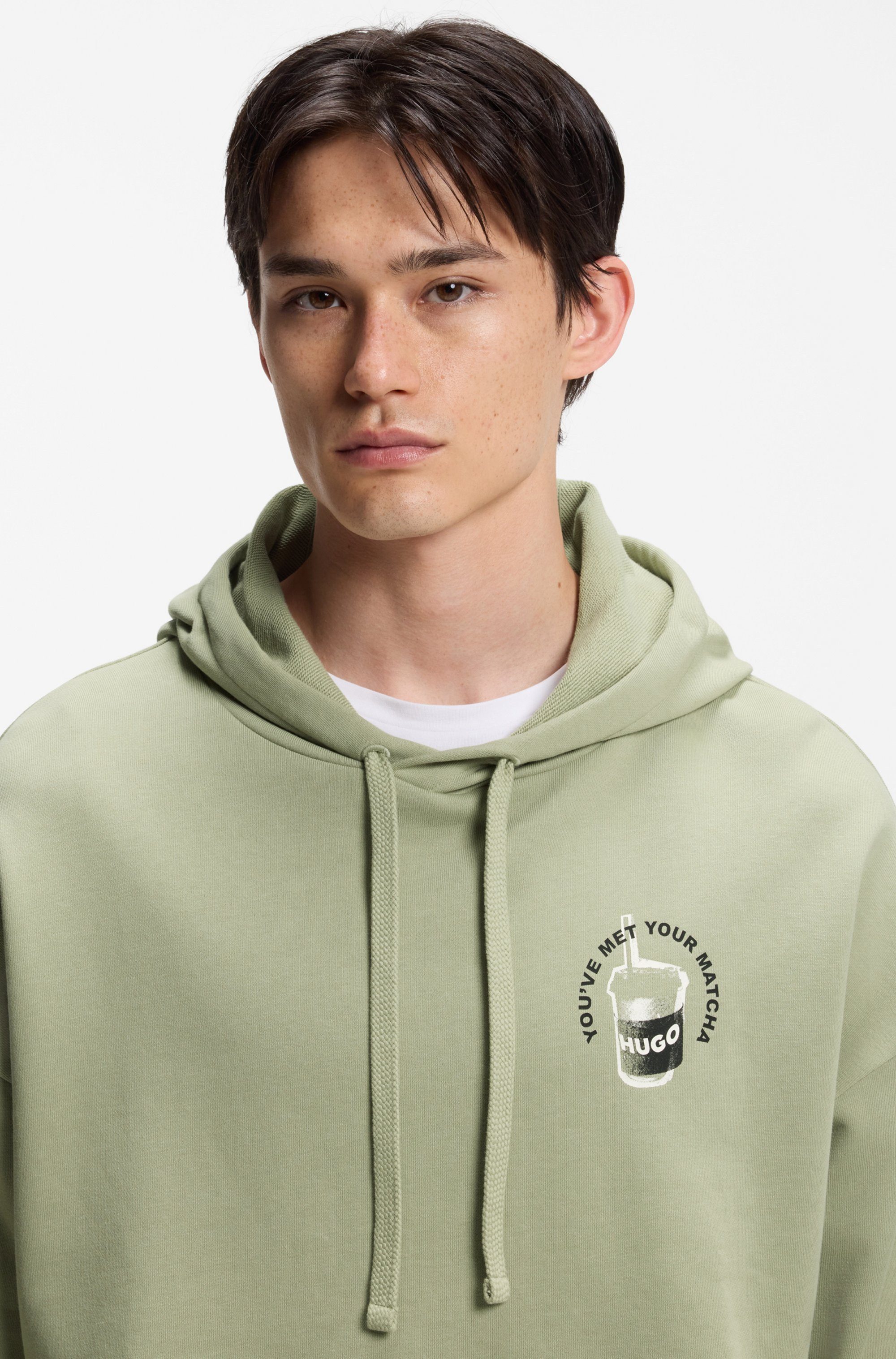 HUGO Kapuzensweatshirt Necdysis Regular Fit, Kapuze mit Kordelzug, reine Baumwolle