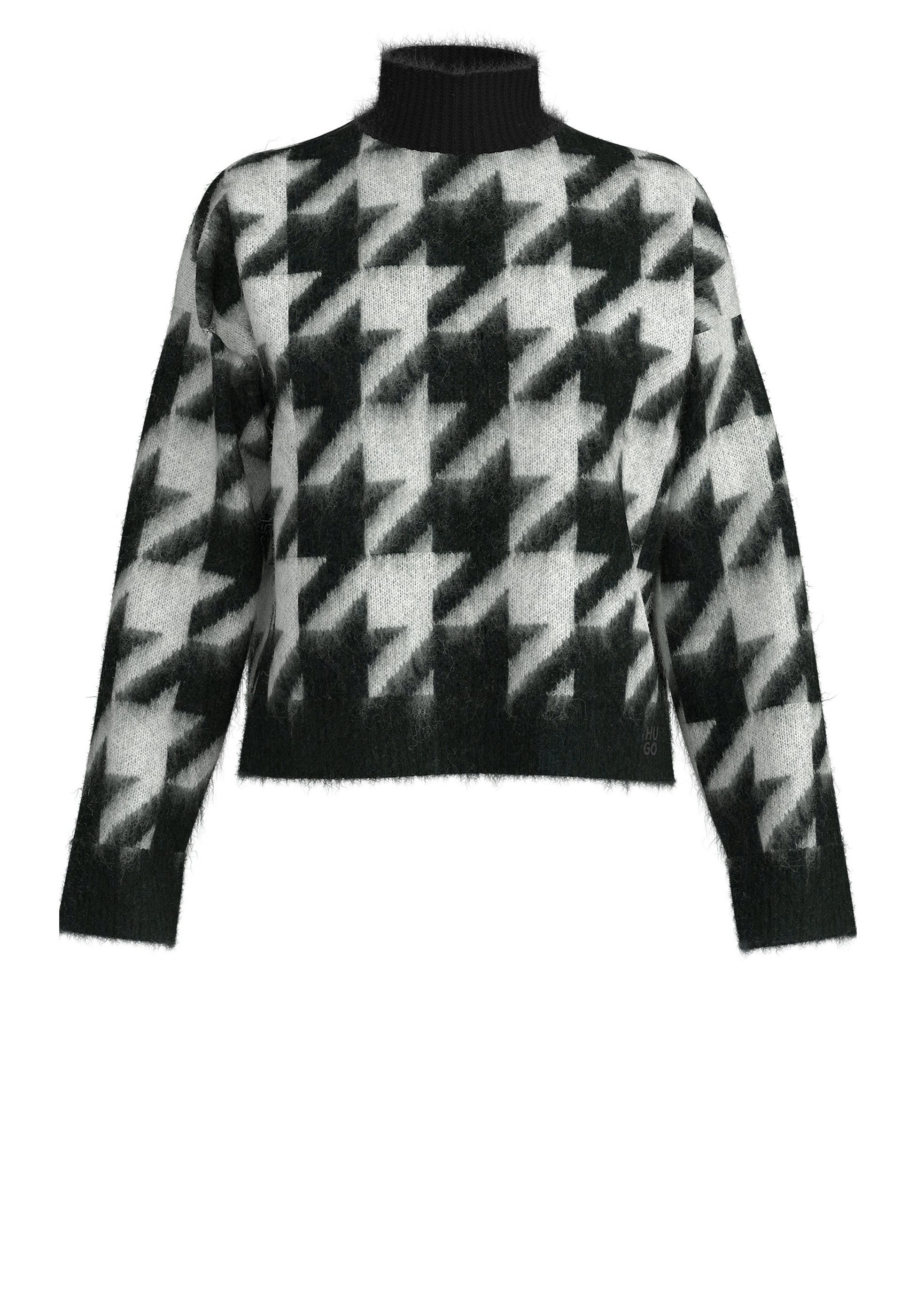 HUGO Strickpullover Swan mit Hahnentritt-Muster (1-tlg) günstig online kaufen