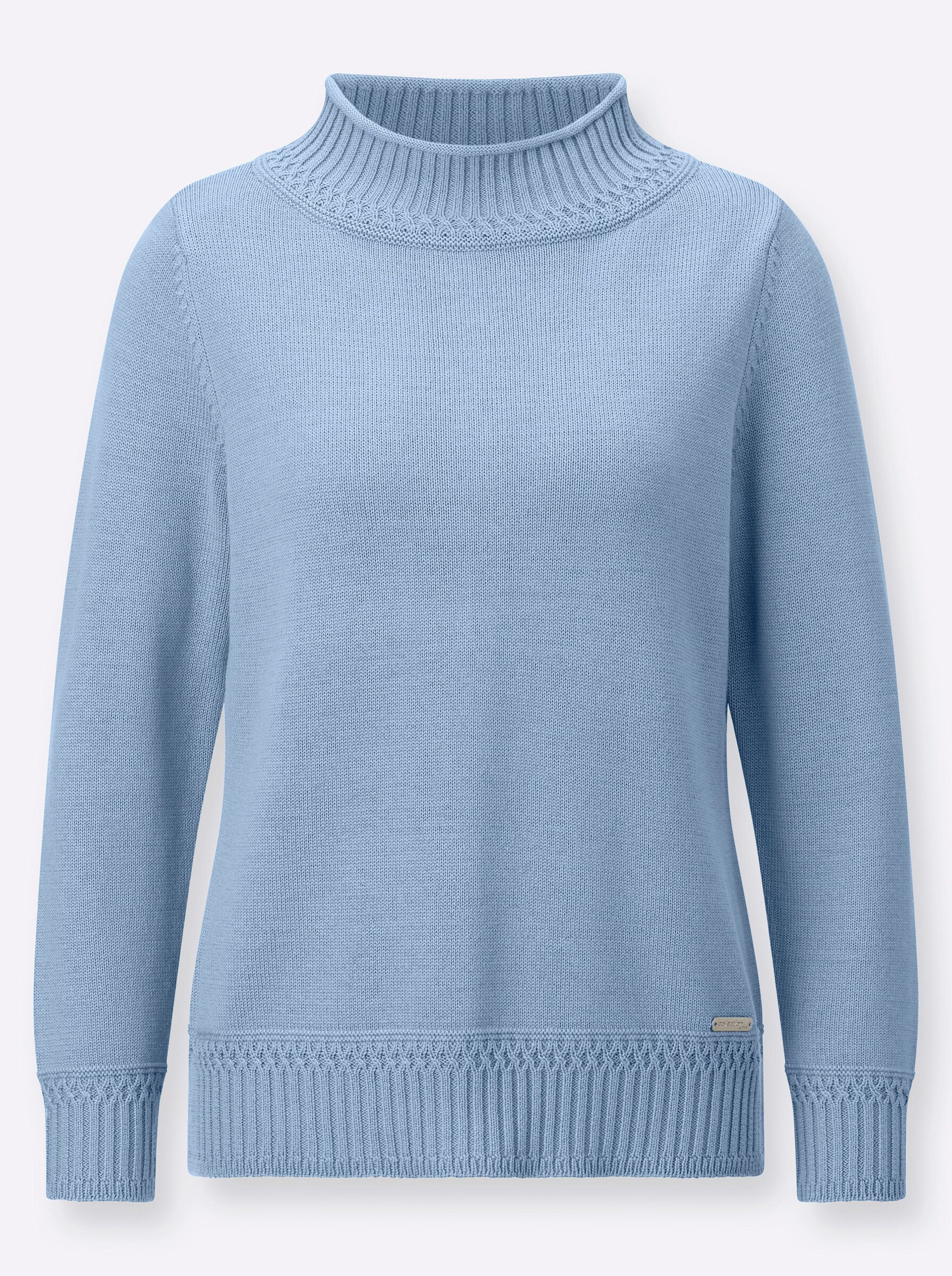 Strickpullover Stehkragen-Pullover Langarm Jersey