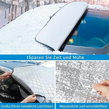 KESSMANN Autosonnenschutz Sonnenschutz Abdeckung faltbar Frontscheibe 4 Schichten 150x100cm Auto, (Set, 2-St., Inkl. Aufbewahrungstasche Frontblende Fenster Schutz Hitzeschutz), gegen Sonne Hitze UV Strahlung Staub Eis Frost Schnee strapazierfähig