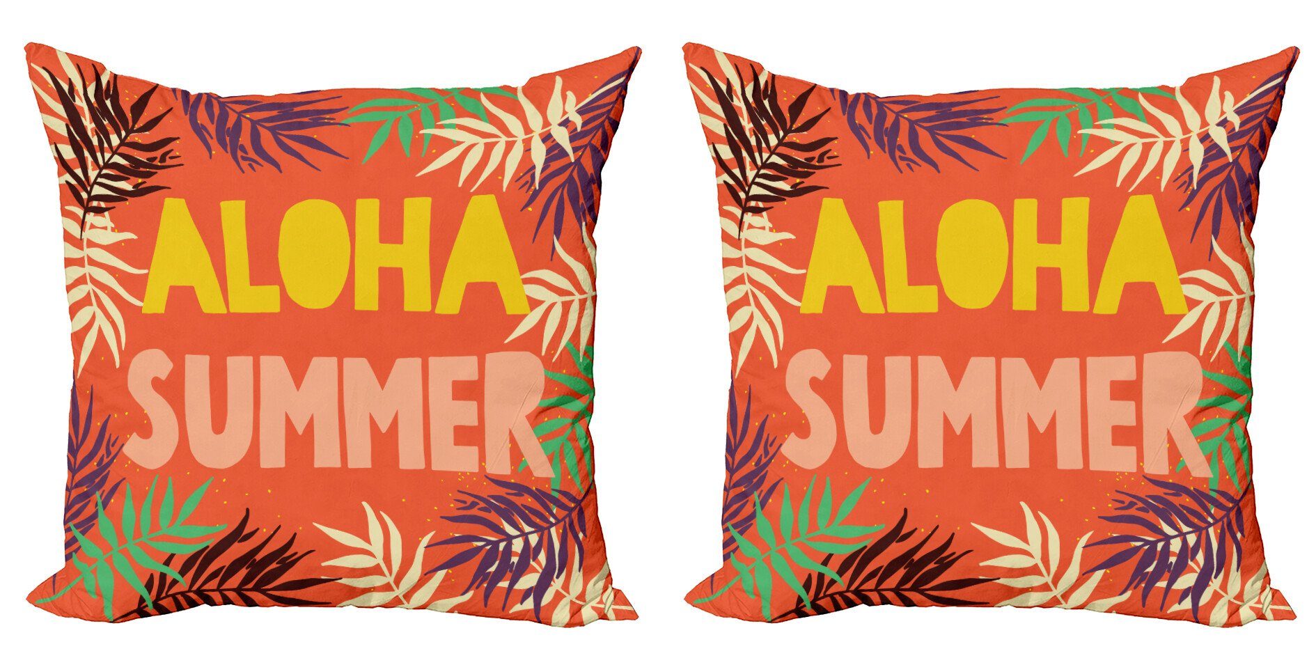 Kissenbezüge Modern Accent Doppelseitiger Digitaldruck, Abakuhaus (2 Stück), Aloha Aloha Sommer-exotischer Stil