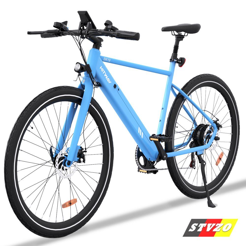 HITWAY E-Bike 700c, 700c Elektro-Mountainbike 36V 12AH, 7-Gang-Shimano,250W Elektrofahrrad Blau | E-Bikes