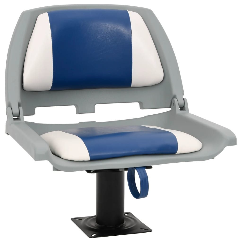 vidaXL Segelboot 2-tlg. Bootssitz-Set Klappbar Blau und Weiß 48x51x41 cm, (1-St)