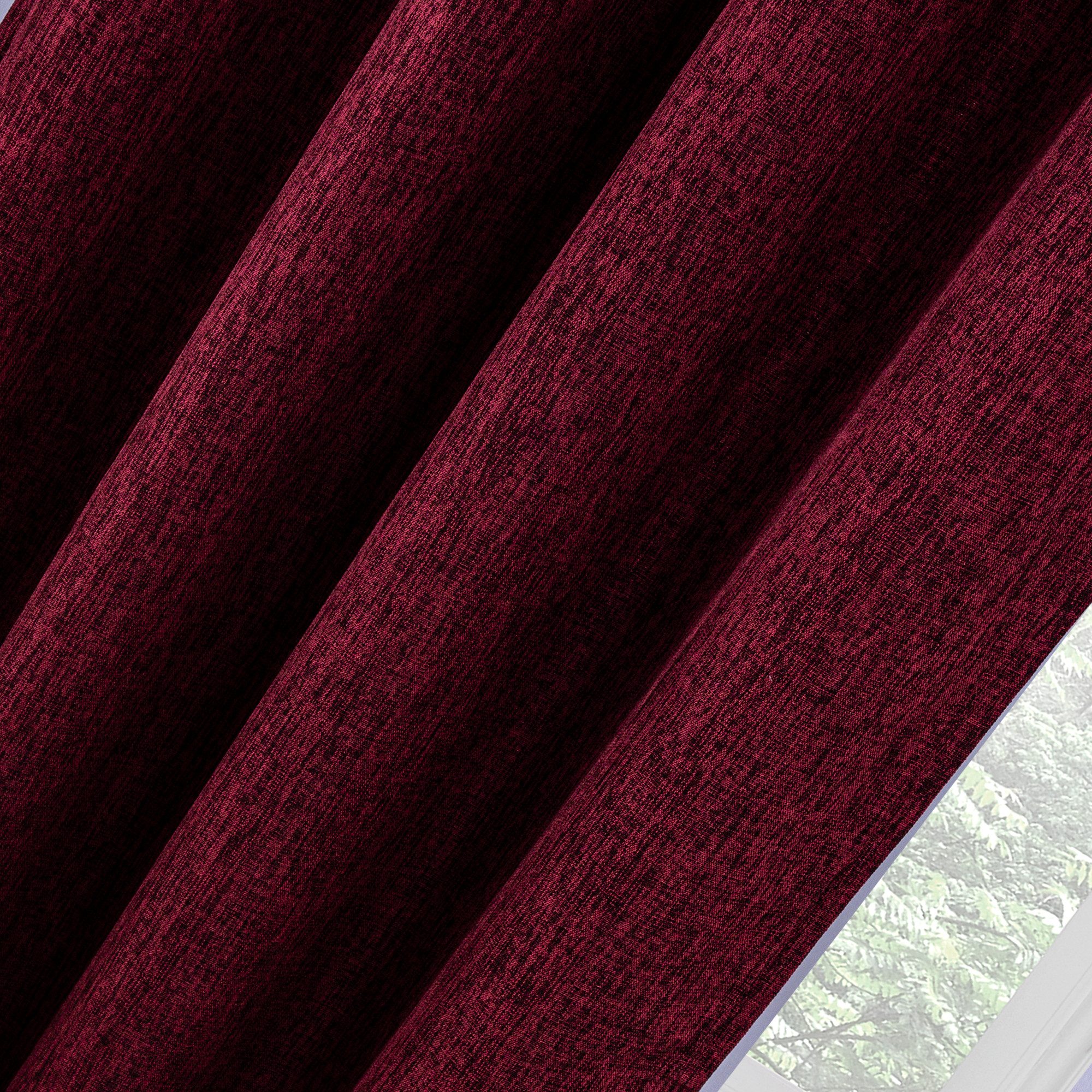 Brilliant Gardine / Grobgewebt / Bordeaux / Öse / 140x245cm / Blickdicht / #9001, Blickdicht